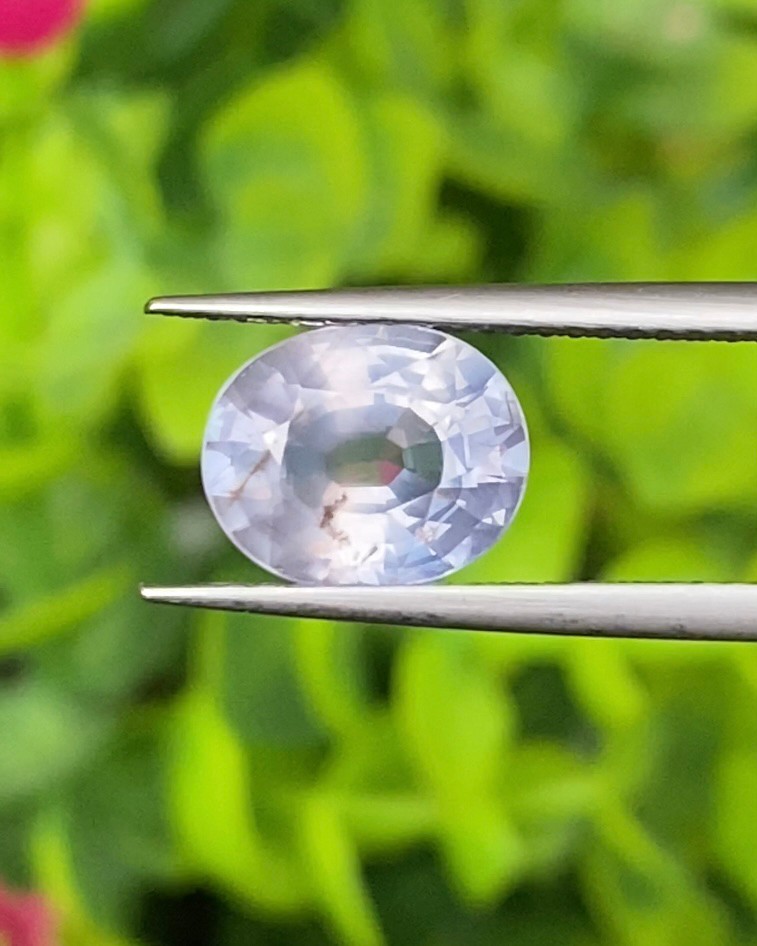 พลอย ขาว ไวท์ แซฟไฟร์ White Sapphire 2.88 กะรัต ดิบ Unheated พลอยแท้ อัญมณีมงคลประจําวันเกิด เครื่องประดับพลอย