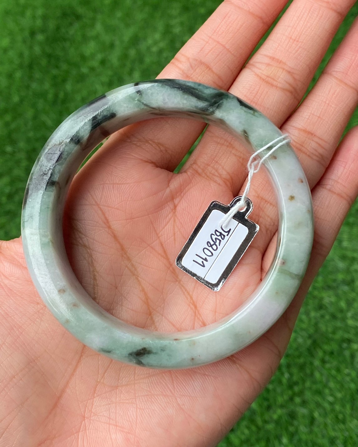 JB58011 หยก พม่า แท้ Jade กำไลหยก 58.3 มม. (Jadeite bracelet) พม่า (Myanmar)