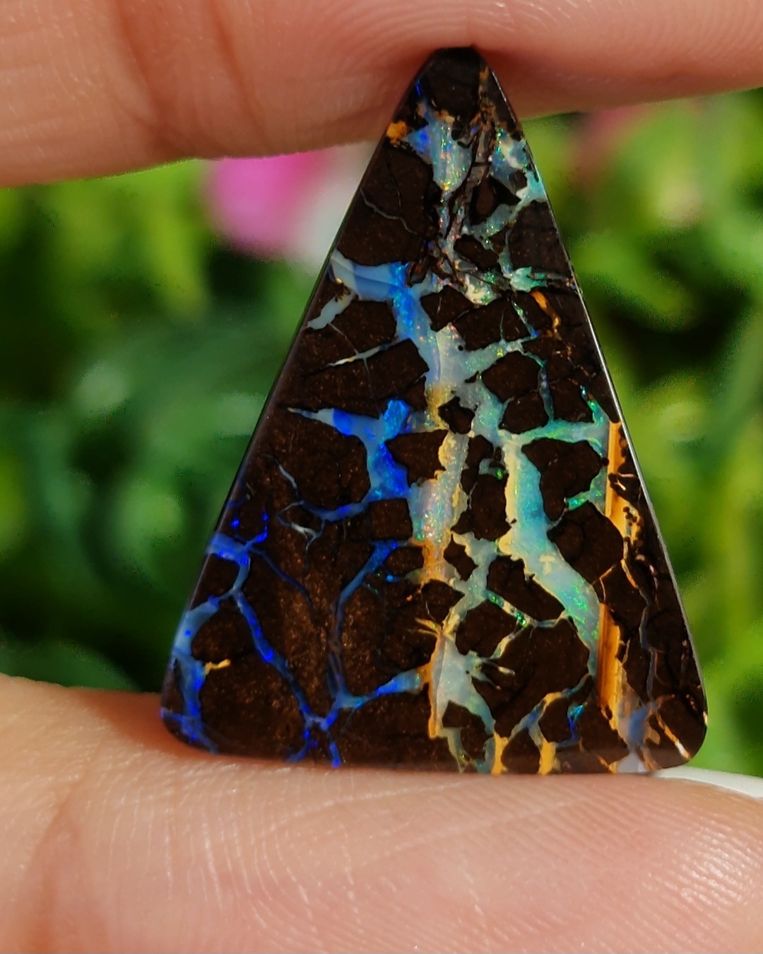 พลอย โบลเดอร์ โอปอล ออสเตรเลีย Australian Boulder Opal 16.00 กะรัต (Cts.) พลอยแท้ อัญมณีมงคลประจําวันเกิด เครื่องประดับพลอย