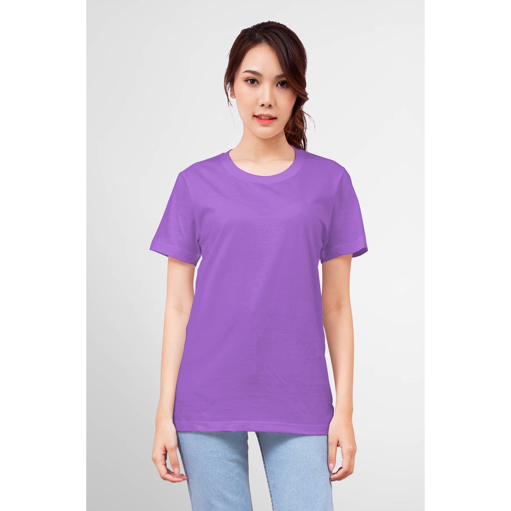 Noproblem Noproblem ยอดขาย No.1 รับประกัน ไม่ย้วย ไม่ยืด ผ้านุ่ม เสื้อยืด สีพื้น เสื้อยืดคอกลม สีม่วง2018