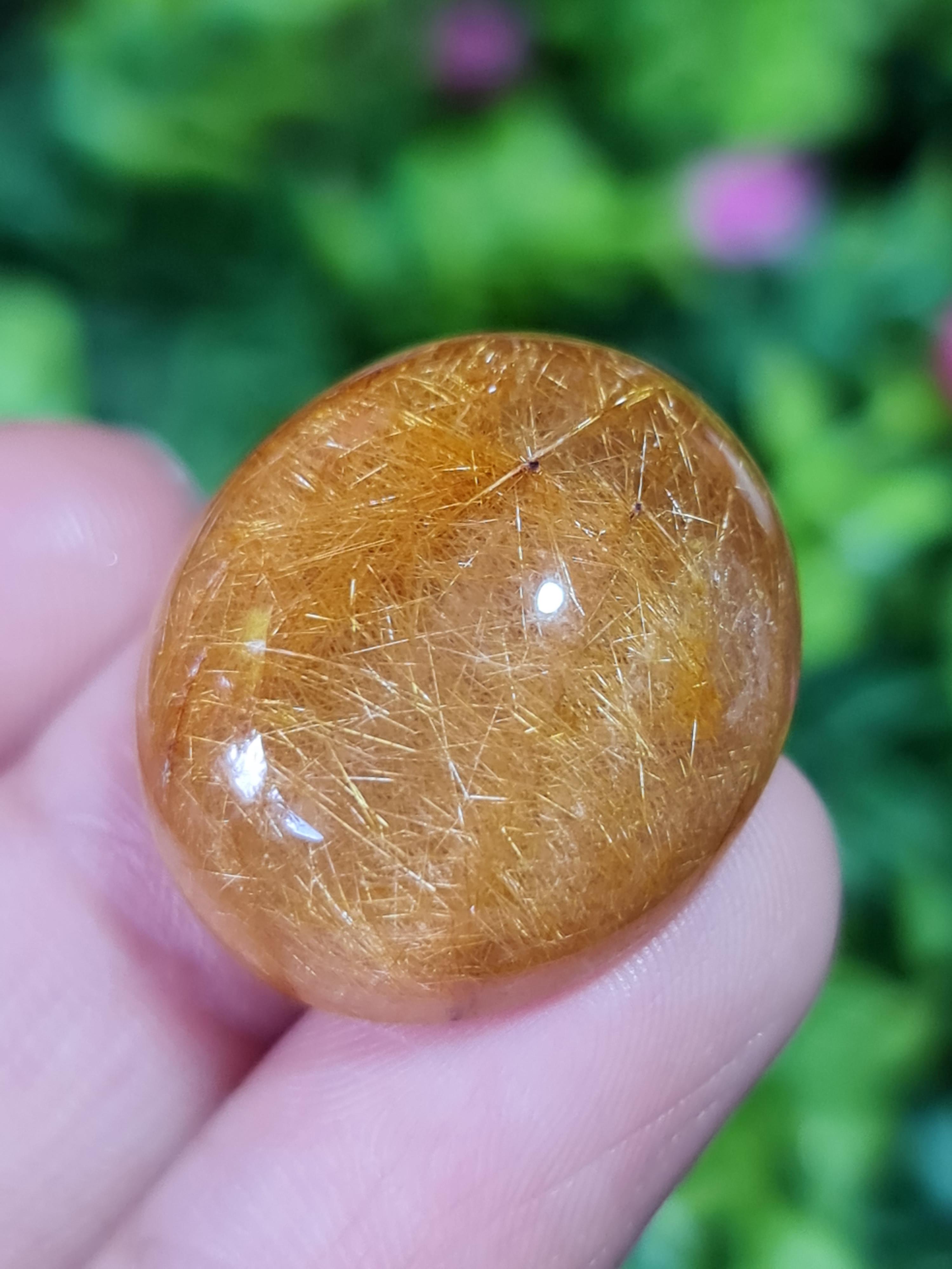 ไหมทอง ควอตซ์ Golden Rutilated Quartz 48.62 กะรัต Cts.พลอยแท้ อัญมณีมงคลประจําวันเกิด เครื่องประดับพลอย