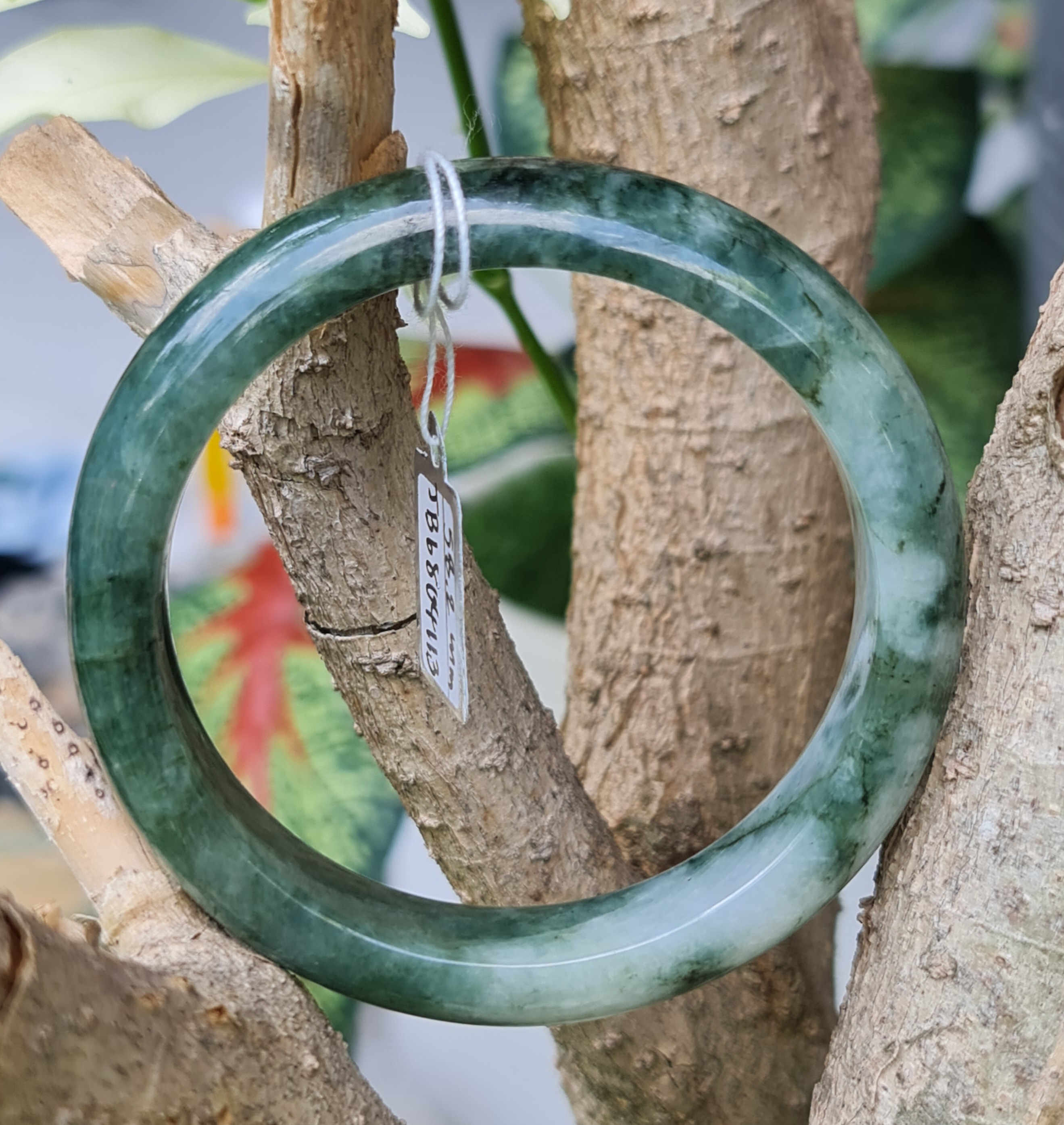 JB6804113 หยก พม่า แท้ Jade กำไลหยก 58.2 มม. (Jadeite bracelet) พม่า (Myanmar)