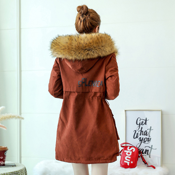 PREMIUM เสื้อโค้ทกันหนาวบุขนใส่ติดลบลุยหิมะได้ ฮูดแต่งเฟอร์ใหญ่ (12245X)