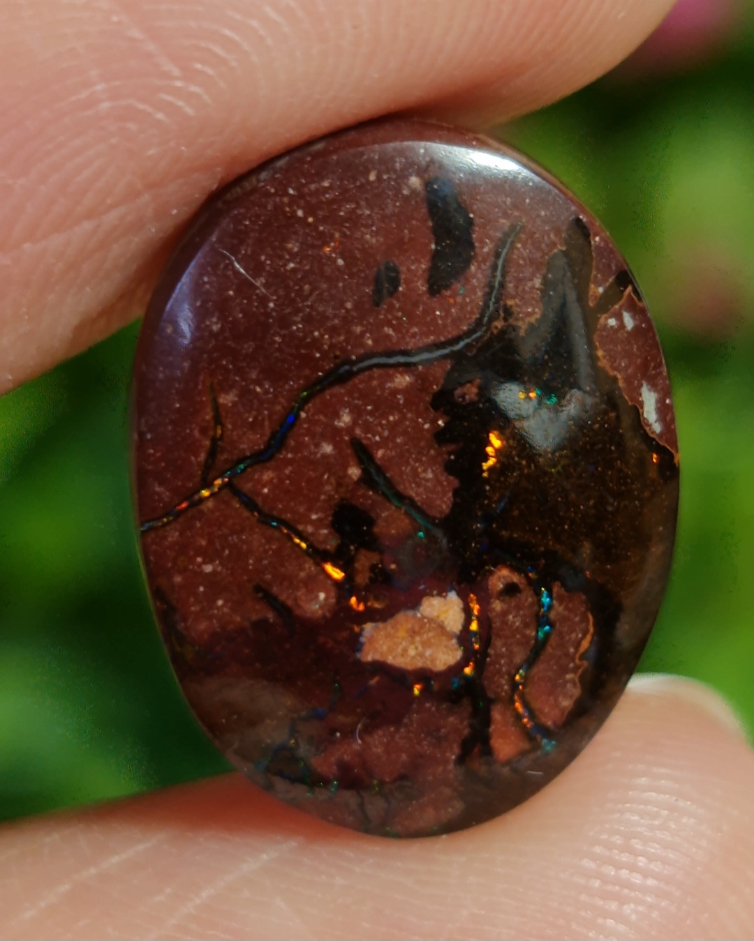 พลอย โบลเดอร์ โอปอล ออสเตรเลีย Australian Boulder Opal 10.22 กะรัต (Cts.) พลอยแท้ อัญมณีมงคลประจําวันเกิด เครื่องประดับพลอย