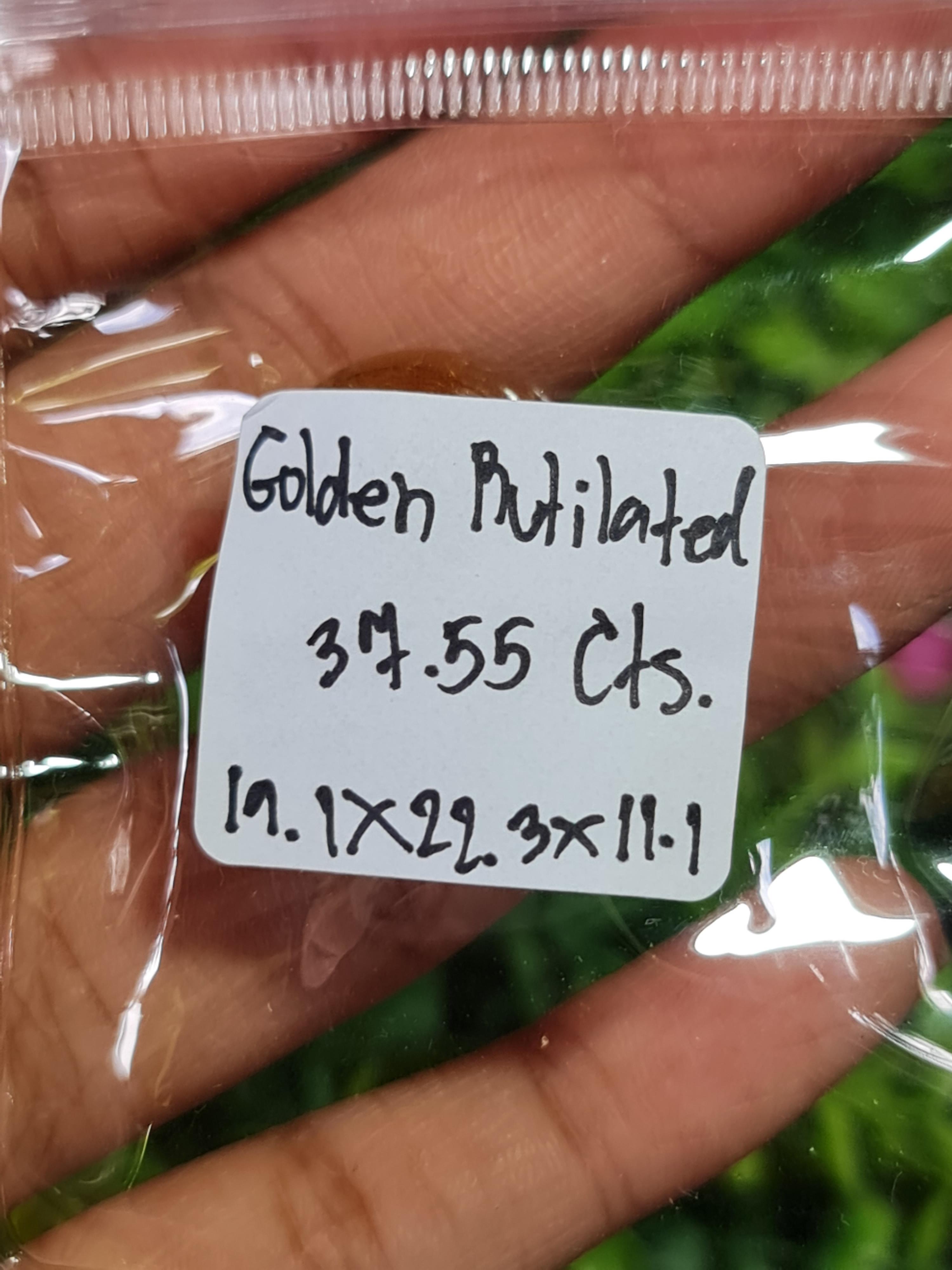 ไหมทอง ควอตซ์ Golden Rutilated Quartz 37.55 กะรัต Cts.พลอยแท้ อัญมณีมงคลประจําวันเกิด เครื่องประดับพลอย