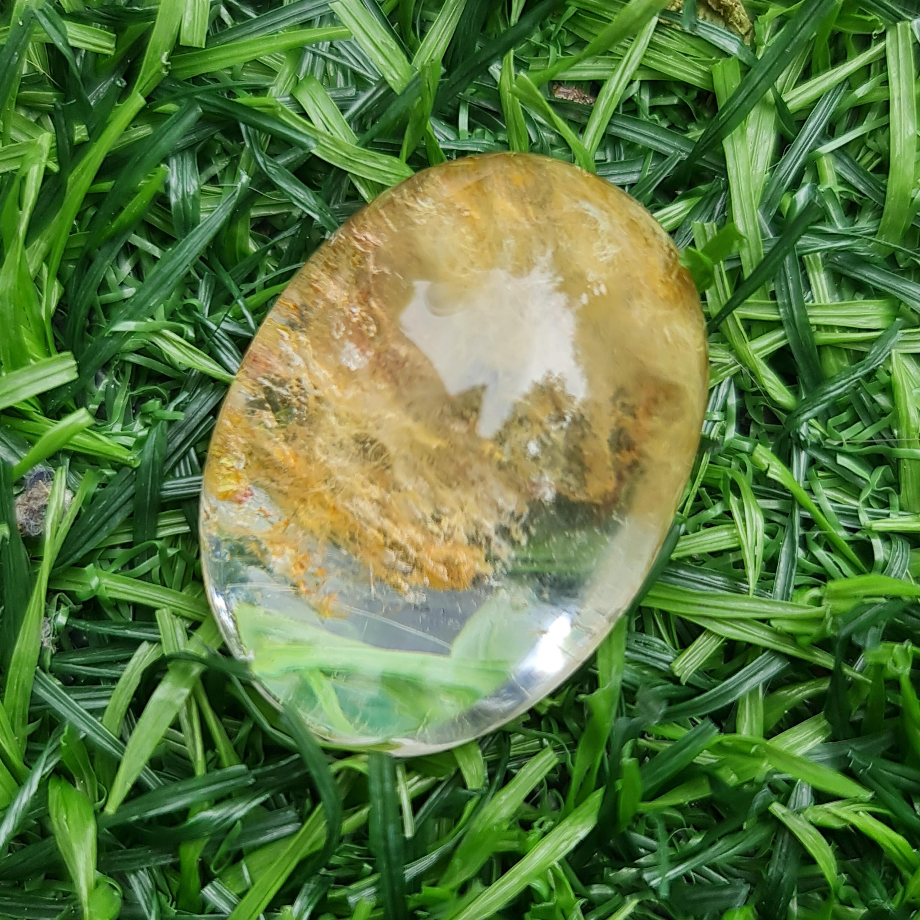 โป่งข่าม ควอตซ์ Rutilated Quartz 63.46 กะรัต Cts. พลอยแท้ อัญมณีมงคลประจําวันเกิด เครื่องประดับพลอย