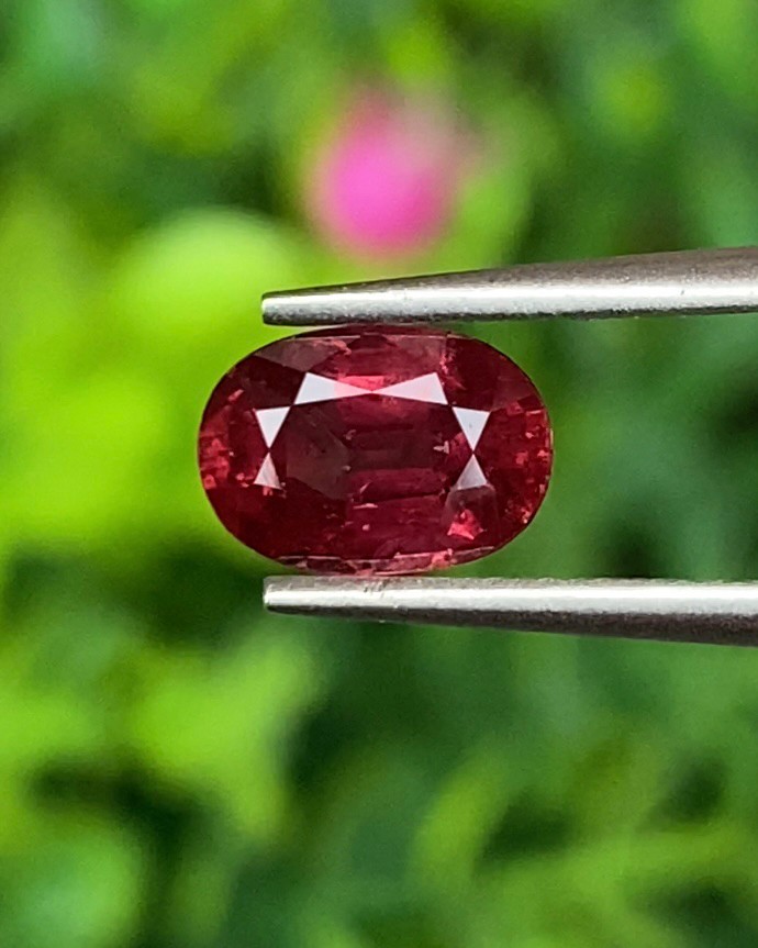 พลอย ทับทิม (Ruby Sapphire) 1.25 กะรัต (Cts.) พลอยแท้ อัญมณีมงคลประจําวันเกิด เครื่องประดับพลอย