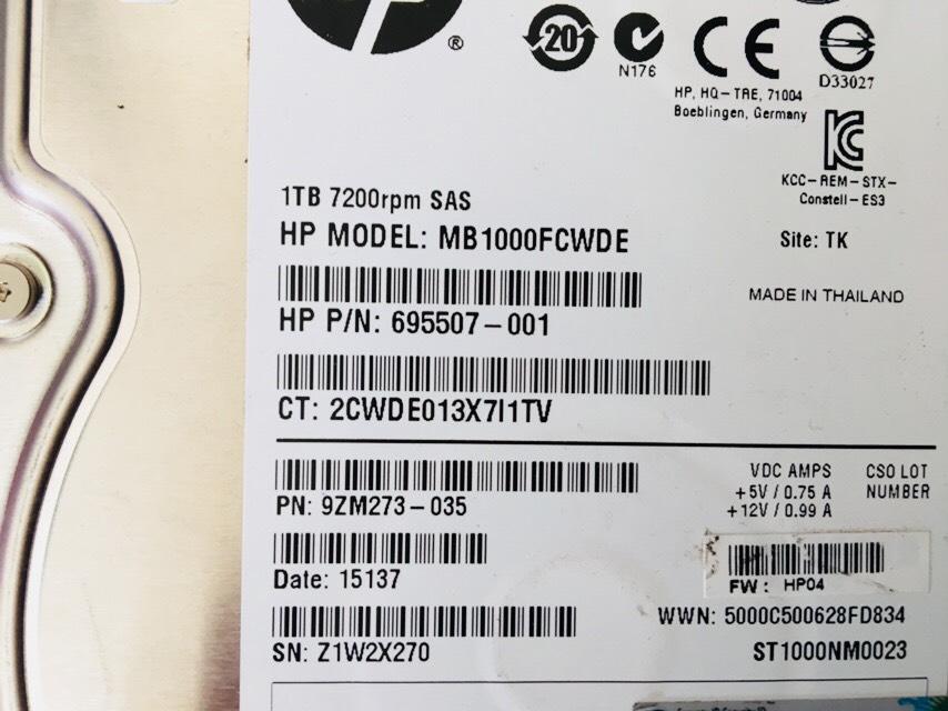 HARDDRIVE SAS 1 TB HP