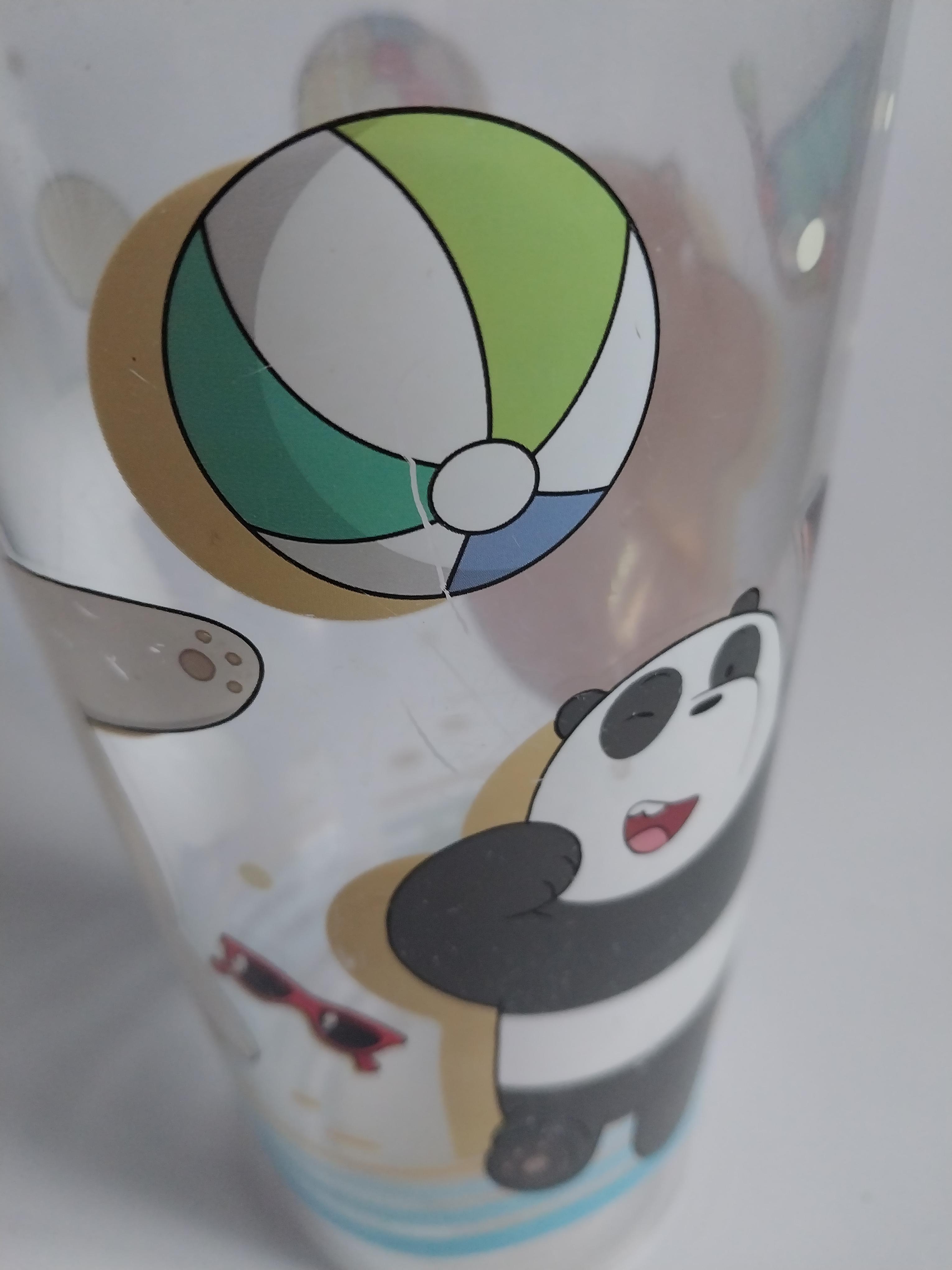 มีหลายภาพ ของสะสมเก่ามีตำหนิ โปรดดูทุกภาพ แก้วน้ำ ลาย We bare Bear มี 3 ตัว