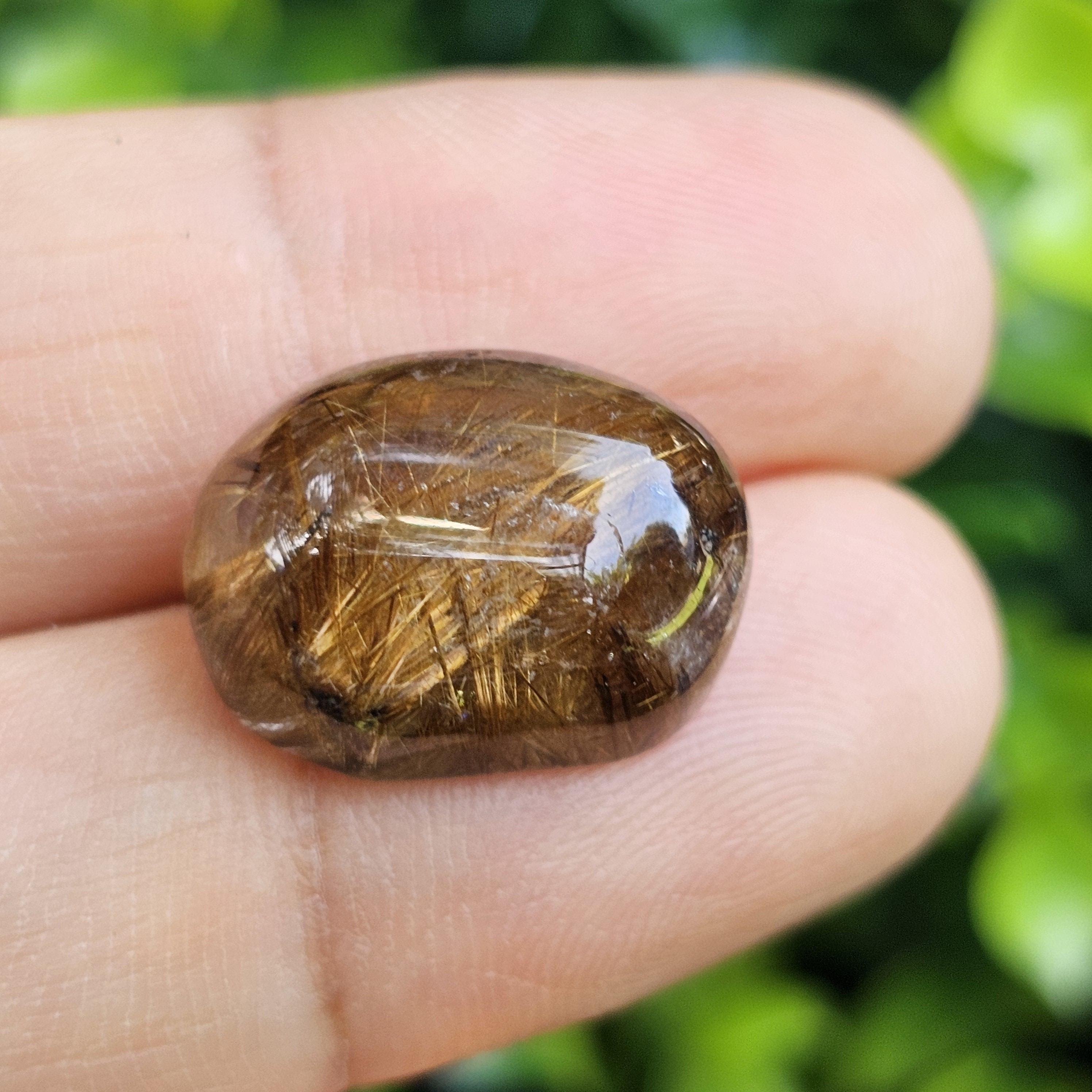 ไหมทอง ควอตซ์ Golden Rutilated Quartz 15.89 กะรัต Cts.พลอยแท้ อัญมณีมงคลประจําวันเกิด เครื่องประดับพลอย