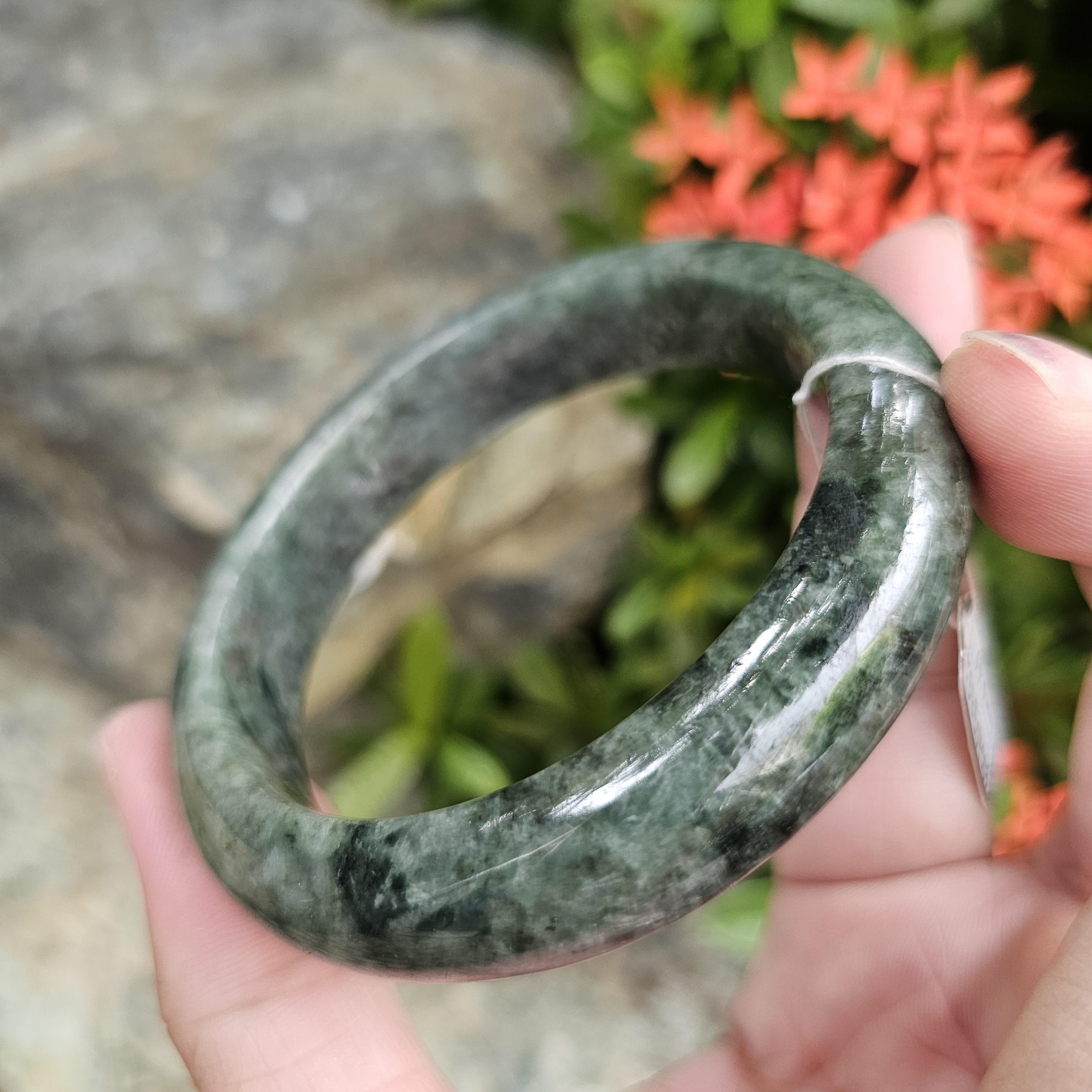 JB6804005 หยก พม่า แท้ Jade กำไลหยก 63.0 มม. (Jadeite bracelet) พม่า (Myanmar)