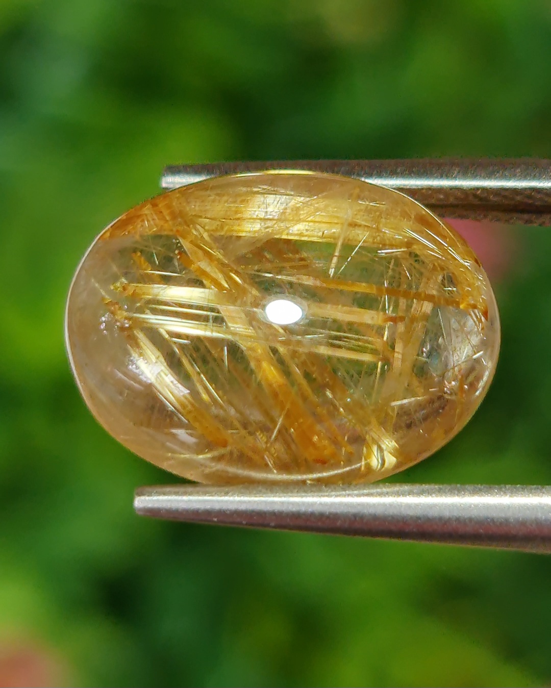 ไหมทอง ควอตซ์ Golden Rutilated Quartz 8.00 กะรัต Cts.พลอยแท้ อัญมณีมงคลประจําวันเกิด เครื่องประดับพลอย
