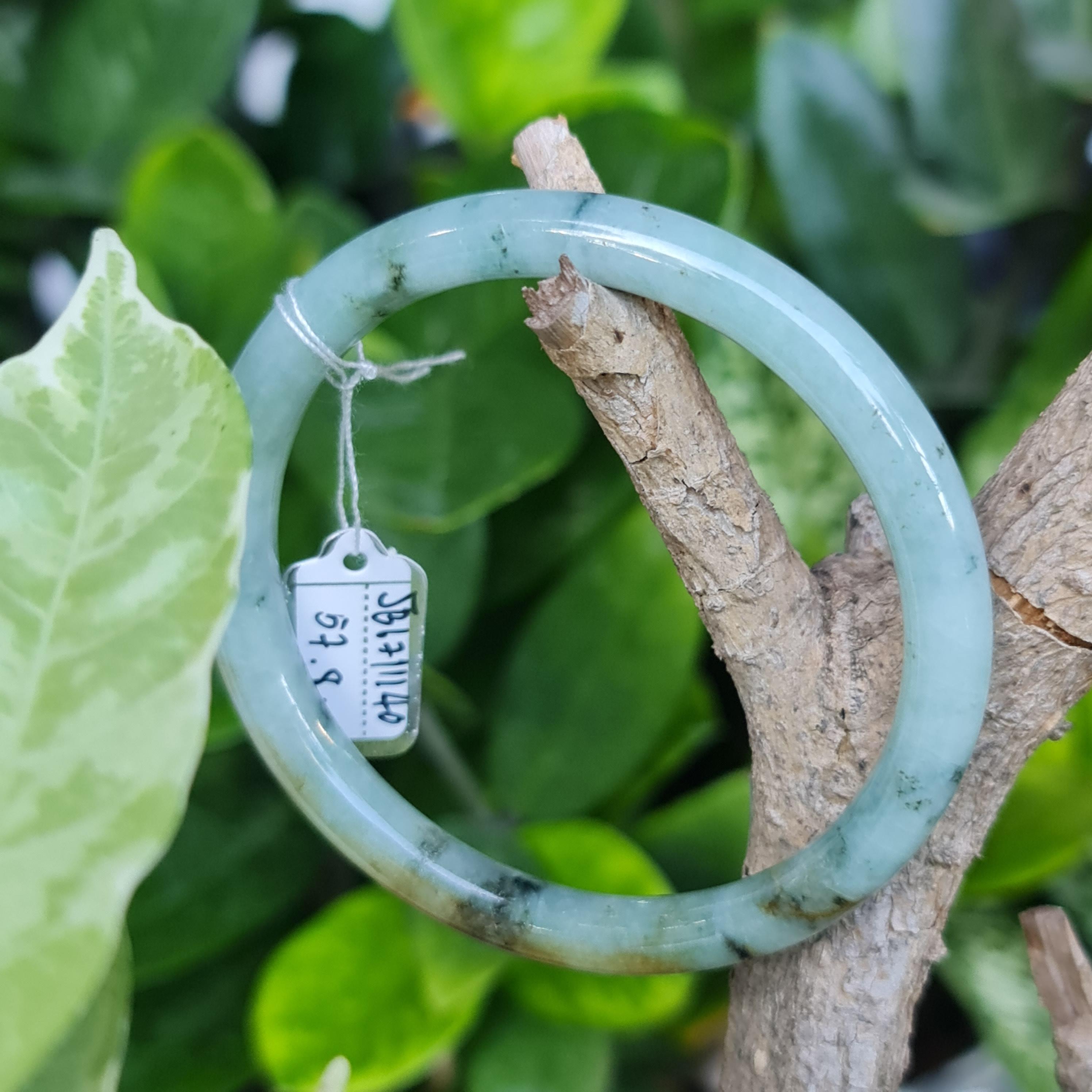 JB6711140 หยก พม่า แท้ Jade กำไลหยก 57.8 มม. (Jadeite bracelet) พม่า (Myanmar)