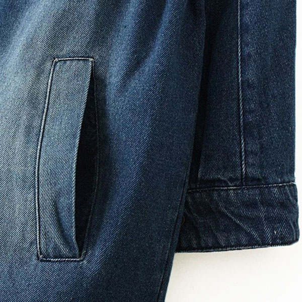 เสื้อโค้ทยีนส์กันหนาว คอปิด ผ้ายีนส์ฟอกนิ่มแต่งกระเป๋าคู่ (11796LM)