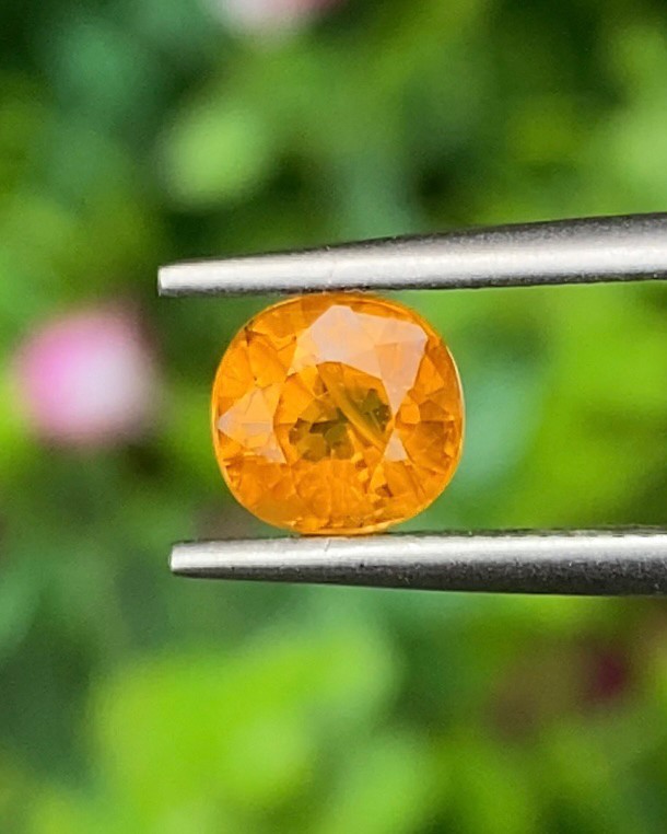 พลอย บุษราคัม yellow sapphire 1.11 กะรัต (Cts.) พลอยแท้ อัญมณีมงคลประจําวันเกิด เครื่องประดับพลอย