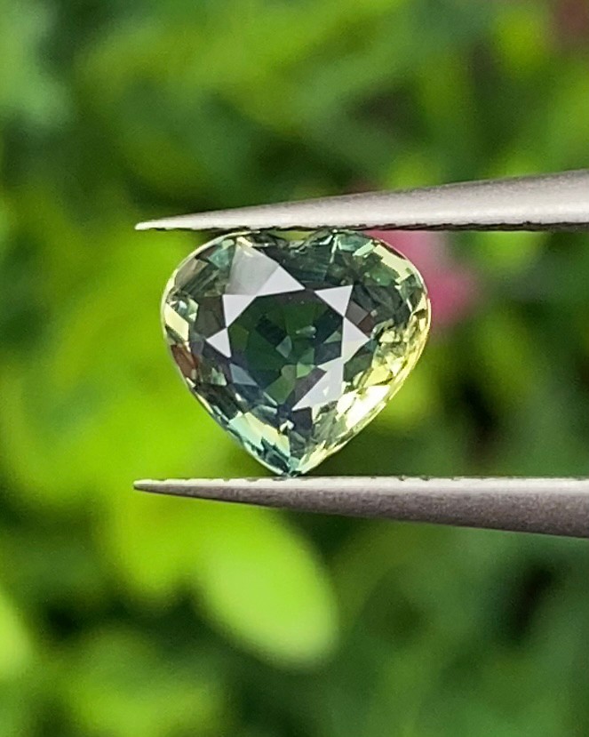 พลอย แซฟไฟร์ 2 สี Bi-Color Sapphire 1.23 กะรัต (Cts.) พลอยแท้ อัญมณีมงคลประจําวันเกิด เครื่องประดับพลอย