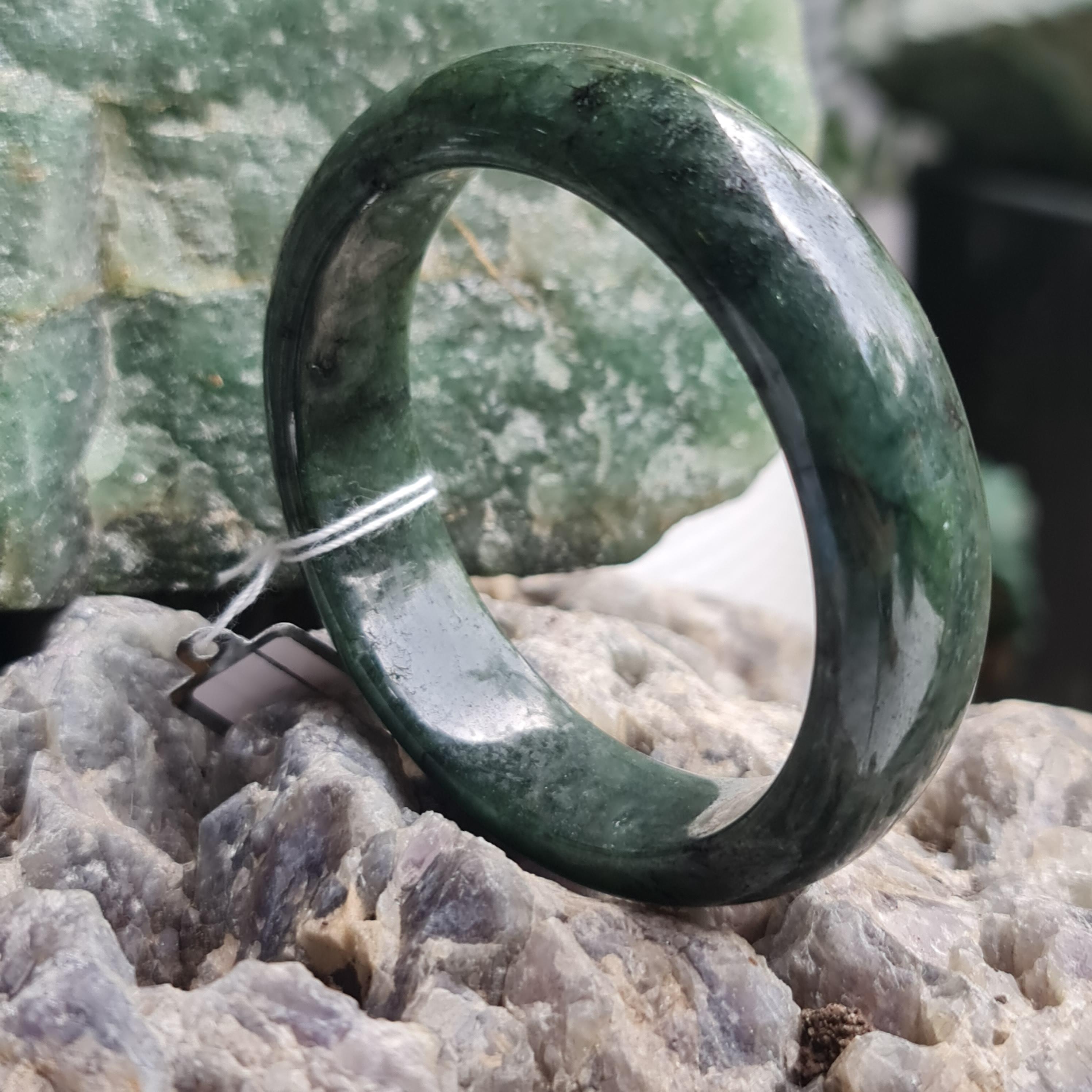 JB6804116 หยก พม่า แท้ Jade กำไลหยก 57.0มม. (Jadeite bracelet) พม่า (Myanmar)