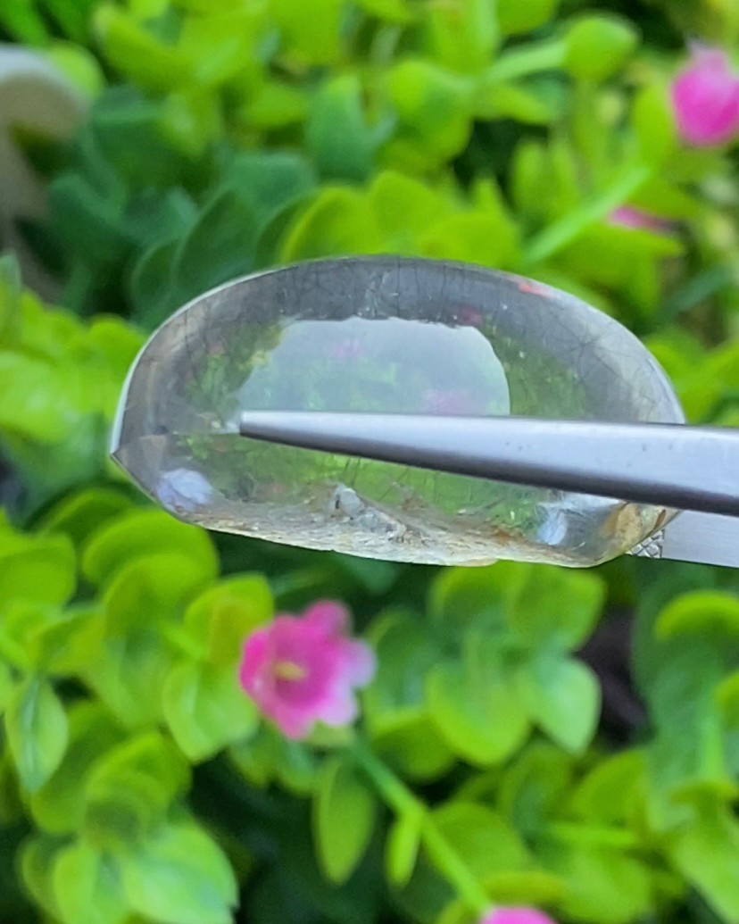 โป่งข่าม ควอตซ์ Rutilated Quartz 61.87 กะรัต Cts. พลอยแท้ อัญมณีมงคลประจําวันเกิด เครื่องประดับพลอย