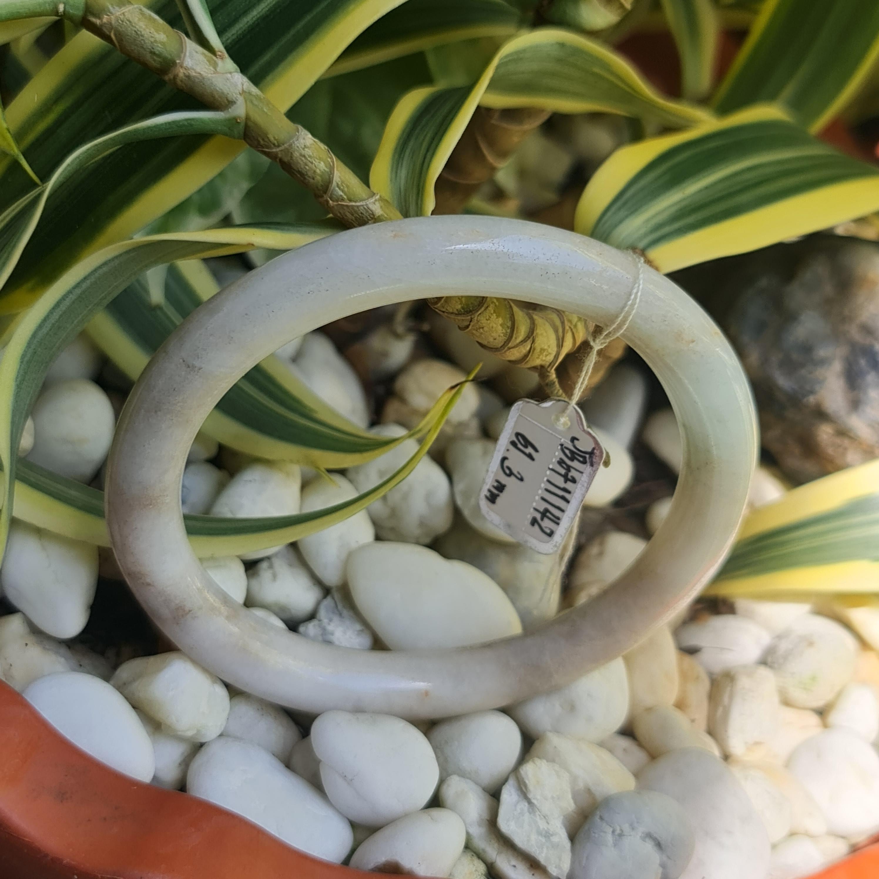 JB6711142 หยก พม่า แท้ Jade กำไลหยก 61.3 มม. (Jadeite bracelet) พม่า (Myanmar)