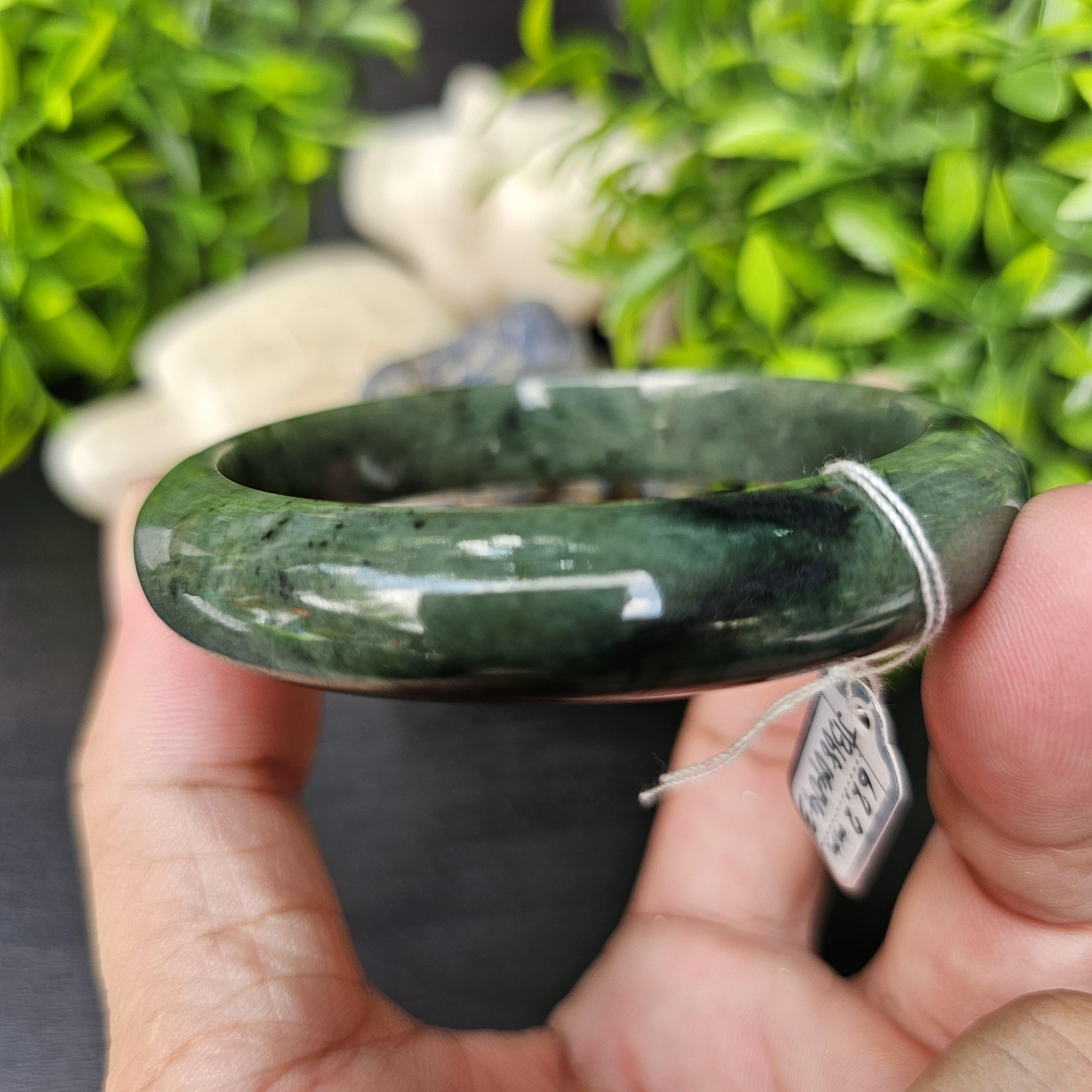 JB6804043 หยก พม่า แท้ Jade กำไลหยก 62.2 มม. (Jadeite bracelet) พม่า (Myanmar)