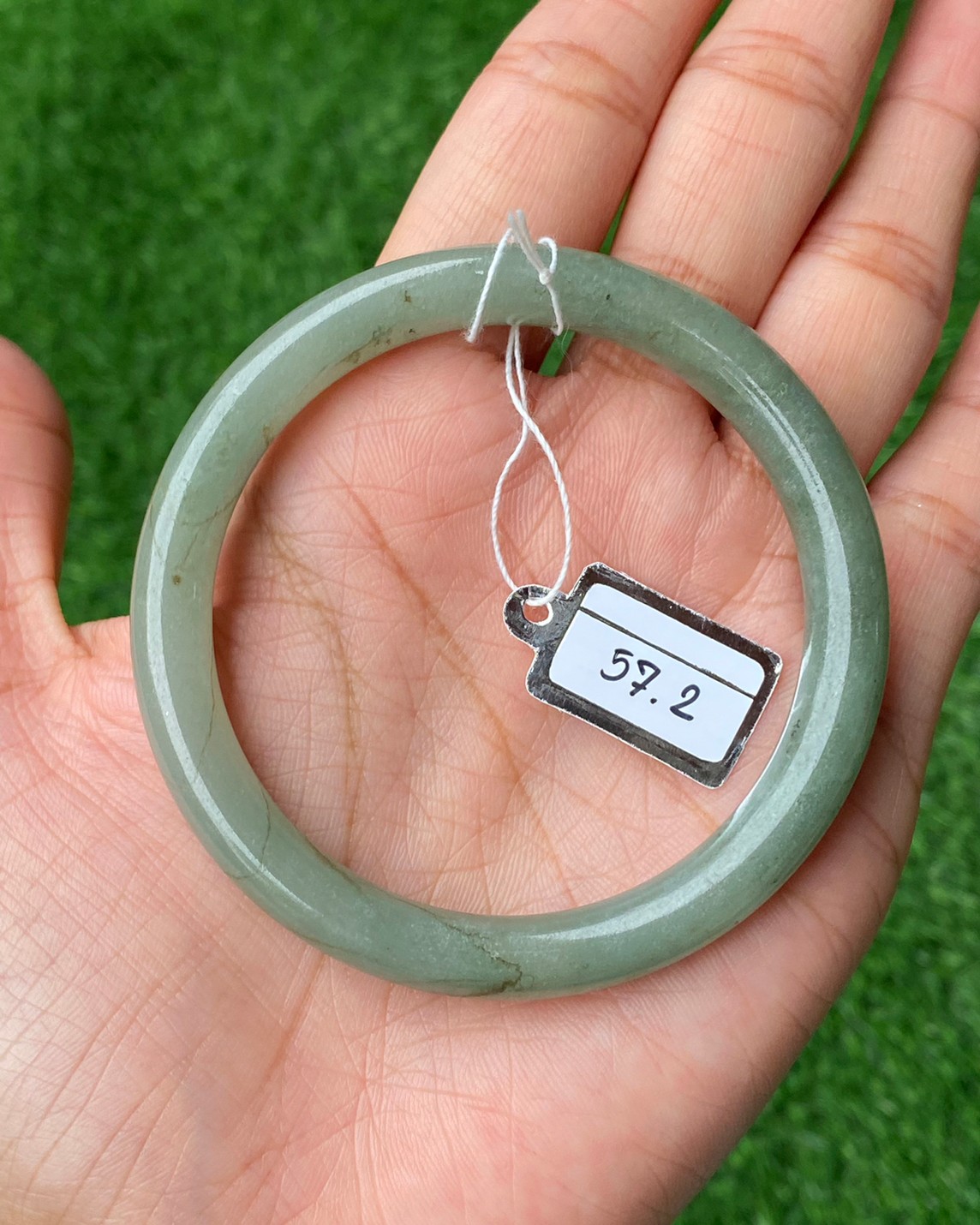 JB57031 หยก พม่า แท้ Jade กำไลหยก 57.2 มม. (Jadeite bracelet) พม่า (Myanmar)