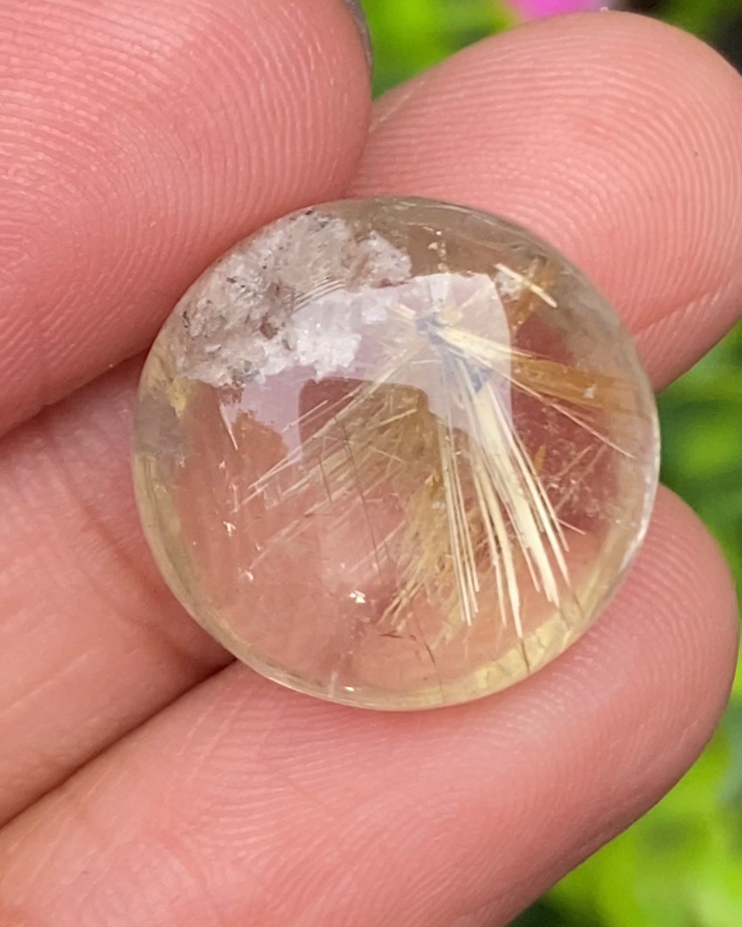 ไหมทอง สตาร์ ควอตซ์ Golden Star Rutilated Quartz 19.36 กะรัต Cts.พลอยแท้ อัญมณีมงคลประจําวันเกิด เครื่องประดับพลอย