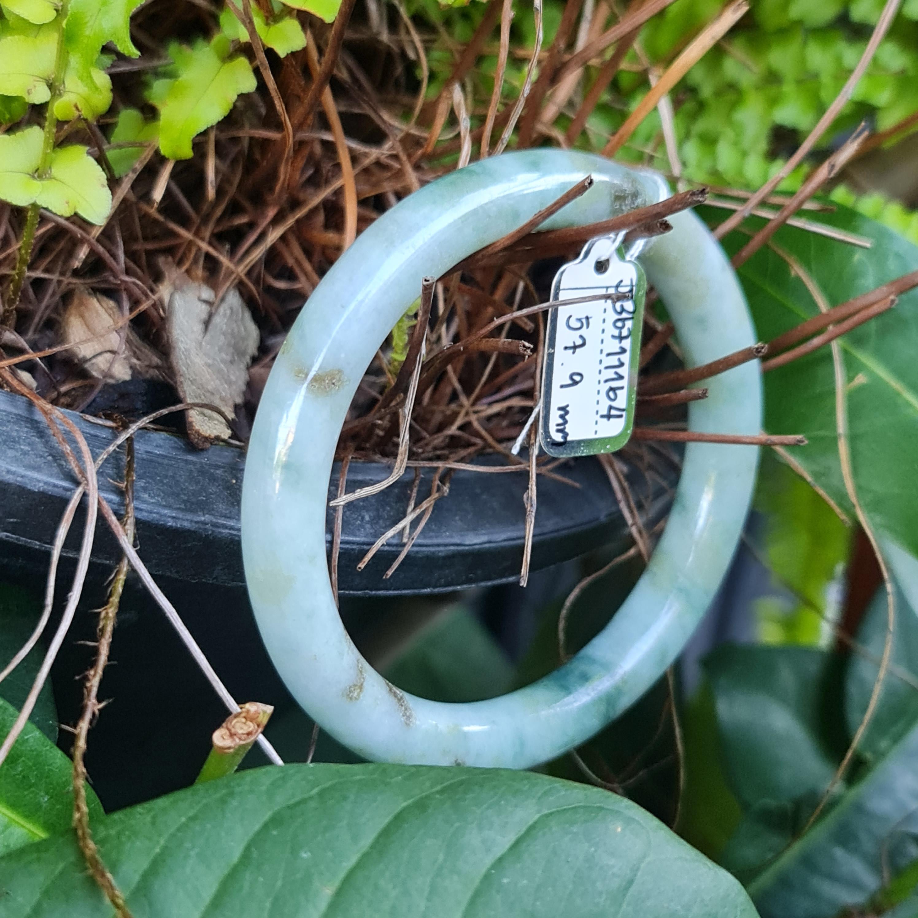 JB6711164 หยก พม่า แท้ Jade กำไลหยก 57.9 มม. (Jadeite bracelet) พม่า (Myanmar)