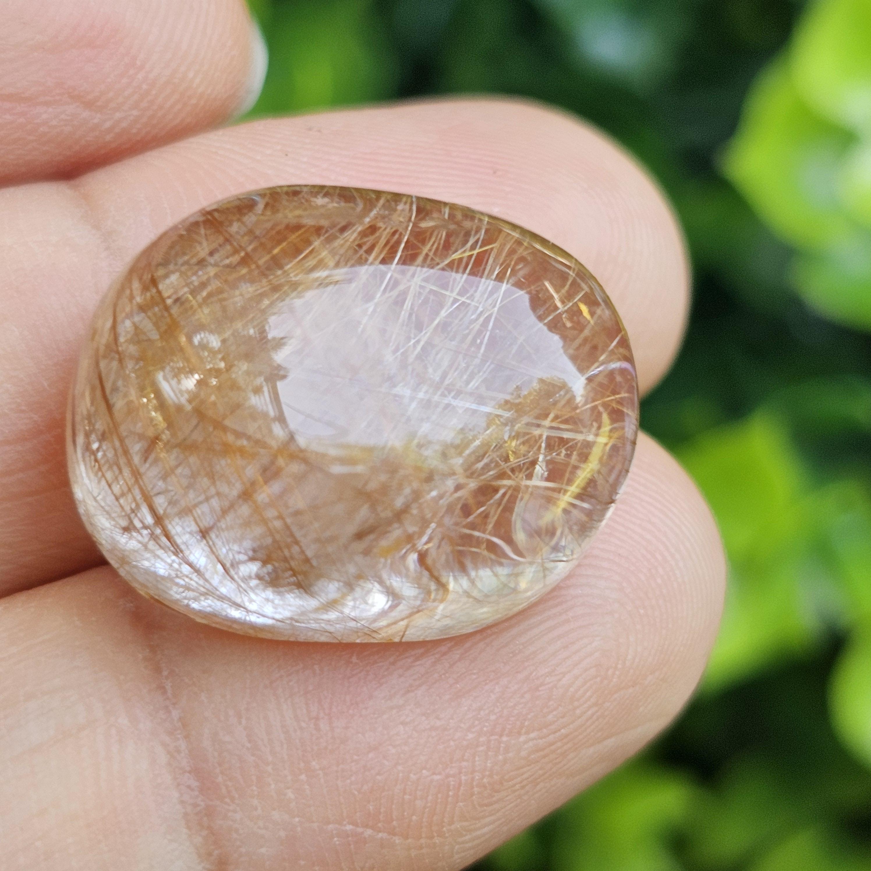ไหมทอง ควอตซ์ Golden Rutilated Quartz 30.46 กะรัต Cts.พลอยแท้ อัญมณีมงคลประจําวันเกิด เครื่องประดับพลอย