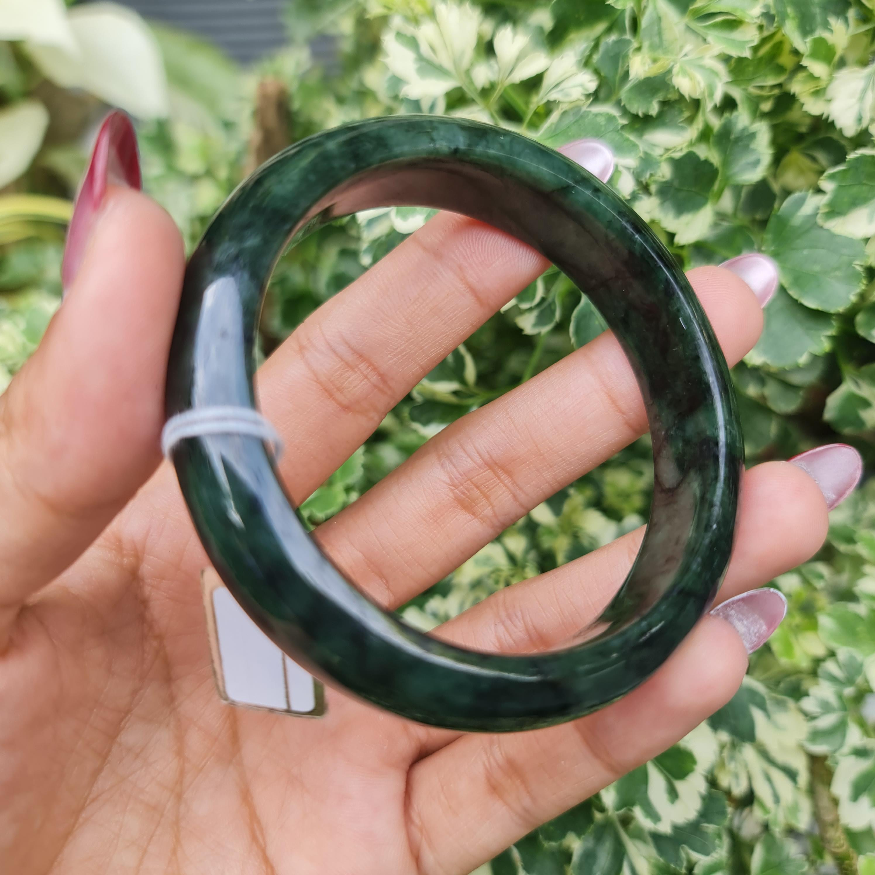 JB6804043 หยก พม่า แท้ Jade กำไลหยก 57.2 มม. (Jadeite bracelet) พม่า (Myanmar)