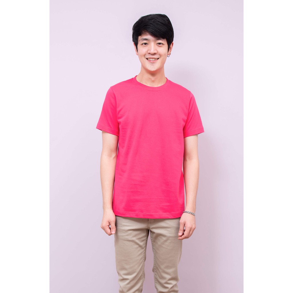 เสื้อยืด OV101 คอกลม ผ้าCotton100% 32 เนื้อนุ่ม ใส่สบาย สีบานเย็น