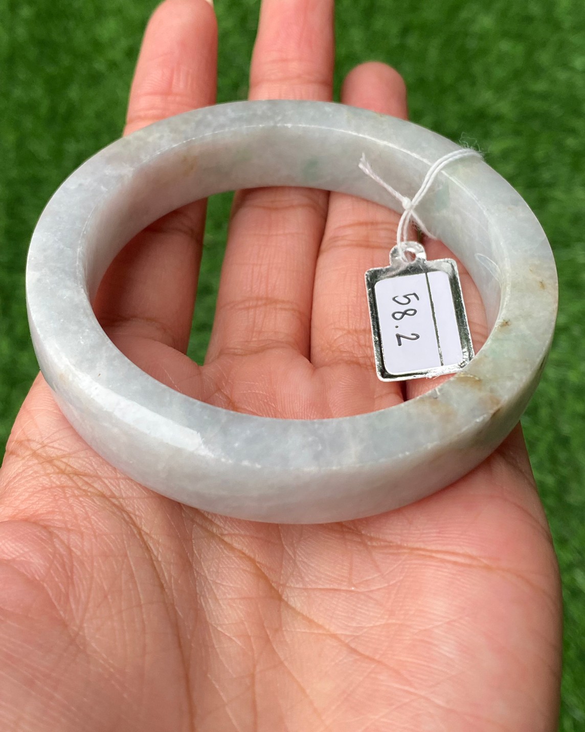 JB58017 หยก พม่า แท้ Jade กำไลหยก 58.2 มม (Jadeite bracelet) พม่า (Myanmar)