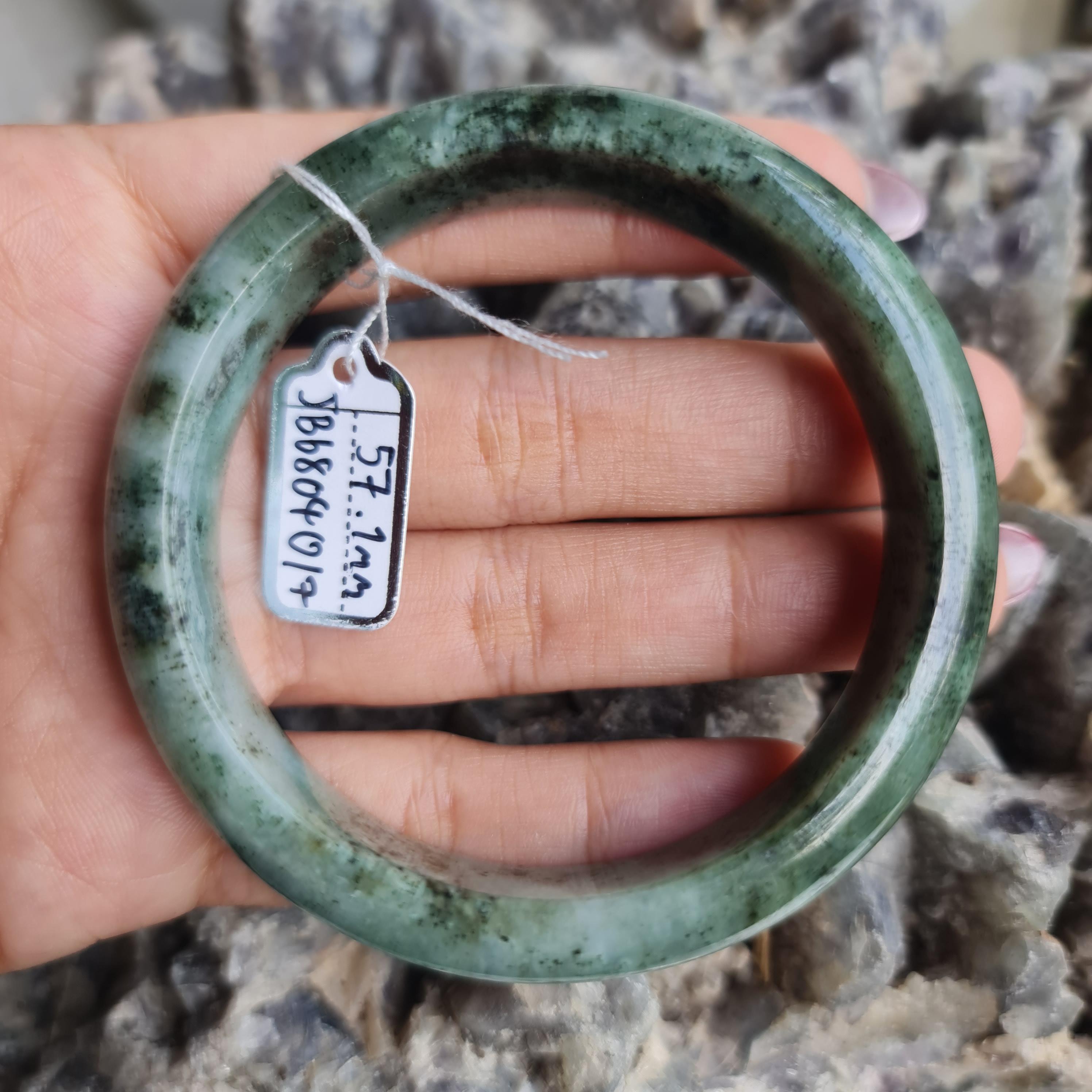 JB6804017 หยก พม่า แท้ Jade กำไลหยก 57.1 มม. (Jadeite bracelet) พม่า (Myanmar)