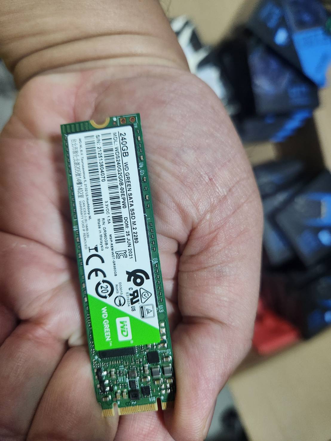 WD Green SATA SSD m.2 2280 240 GB สินค้ามีจำนวน