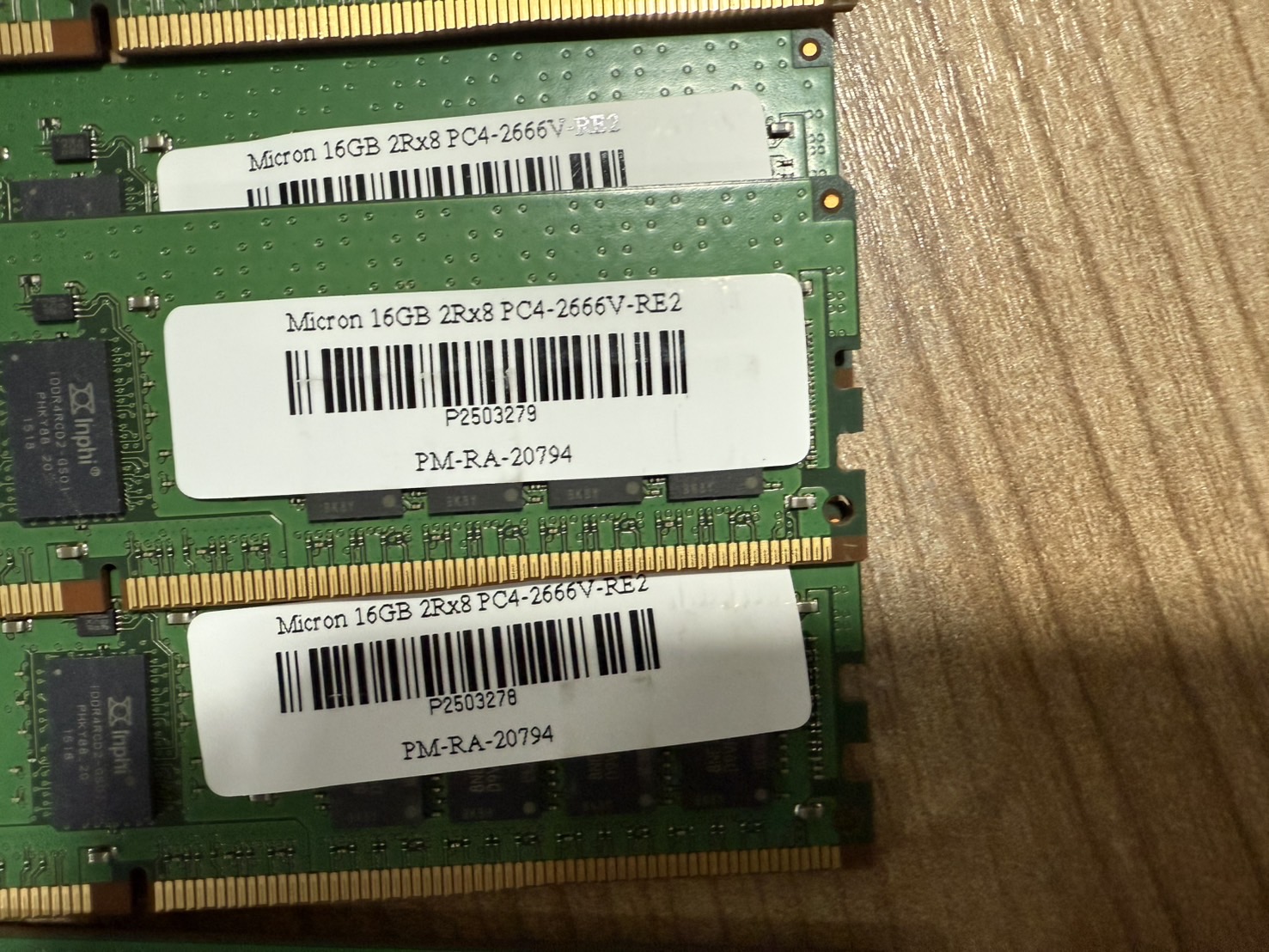 Ram Server Micron 16GB 2Rx8 PC4-2666V-RE2 มี 30 ตัว
