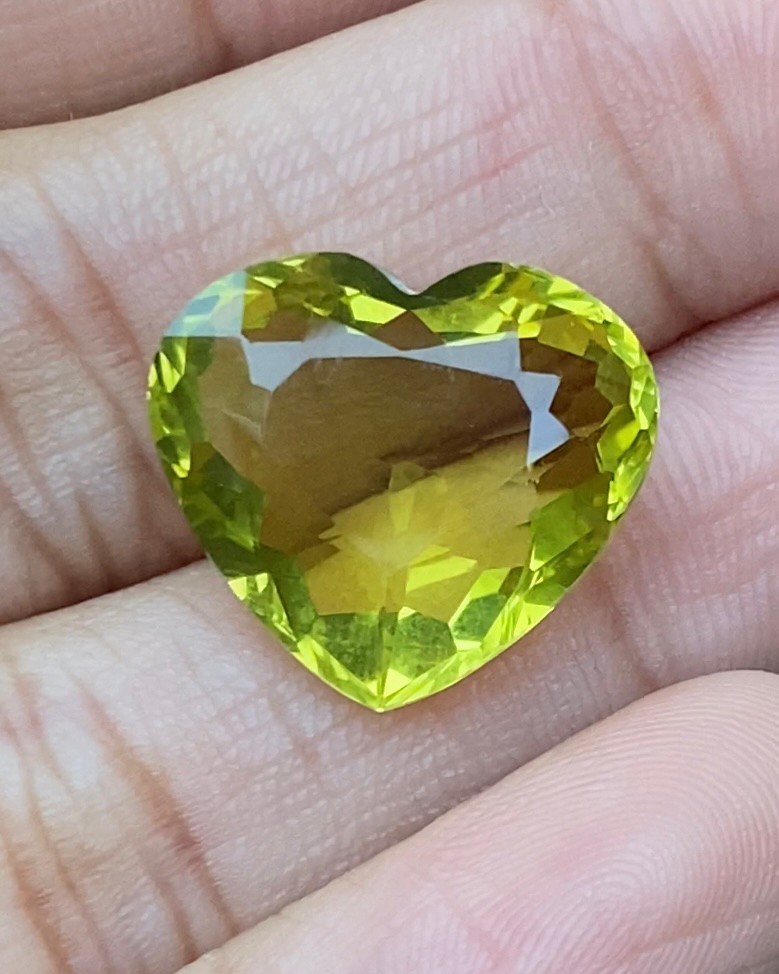 พลอย เลมอนควอตซ์ Lemon Quartz 11.95 กะรัต (Cts.) พลอยแท้ อัญมณีมงคลประจําวันเกิด เครื่องประดับพลอย