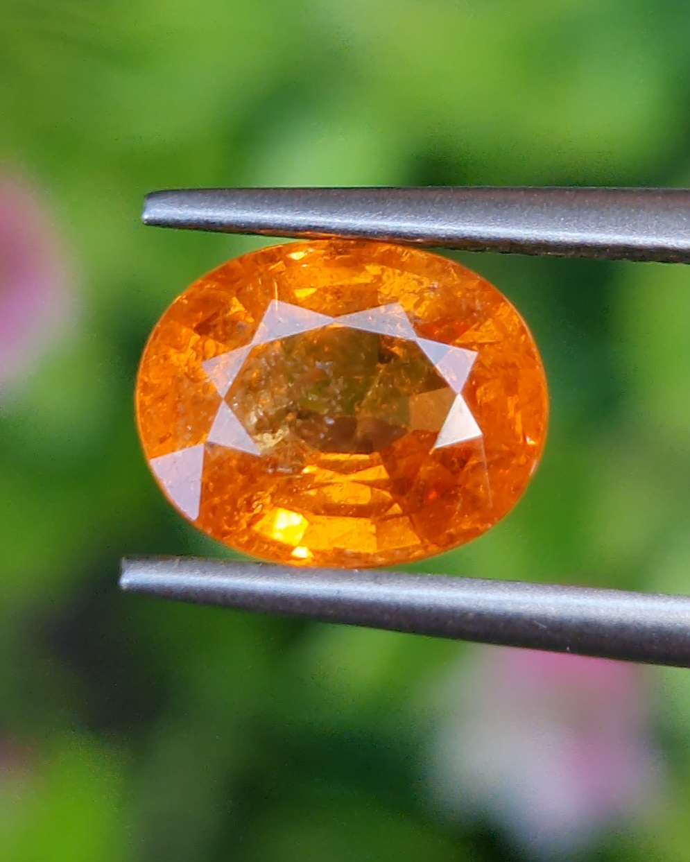 พลอย สเปสซาร์ไทต์ Spessartite Garnet 2.47 กะรัต Cts. พลอยแท้ อัญมณีมงคลประจําวันเกิด เครื่องประดับพลอย