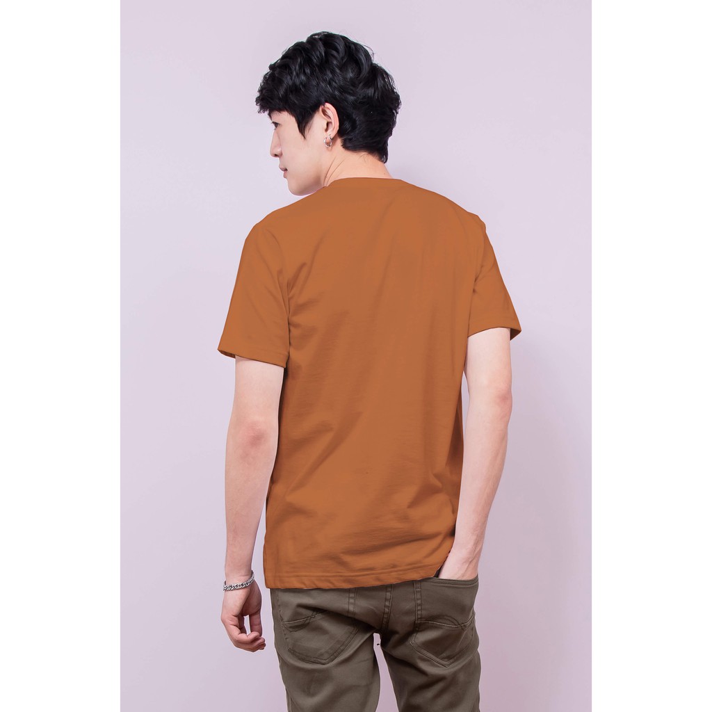 เสื้อยืด OV102 คอวี ผ้าCotton100% 32 เนื้อนุ่ม ใส่สบาย สีเอสเปรสโซ