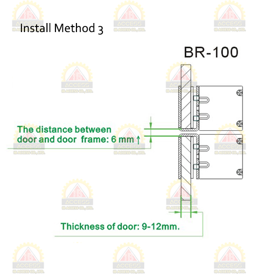 Surface Mount Bracket สำหรับประตูกระจกบานเปลือยบน + ล่าง ยี่ห้อ SOCA รุ่น BR-100S