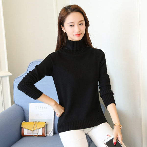 เสื้อไหมพรมคอเต่า แขนยาว ผ้าไหมพรมวูลหนานุ่ม (12081B)