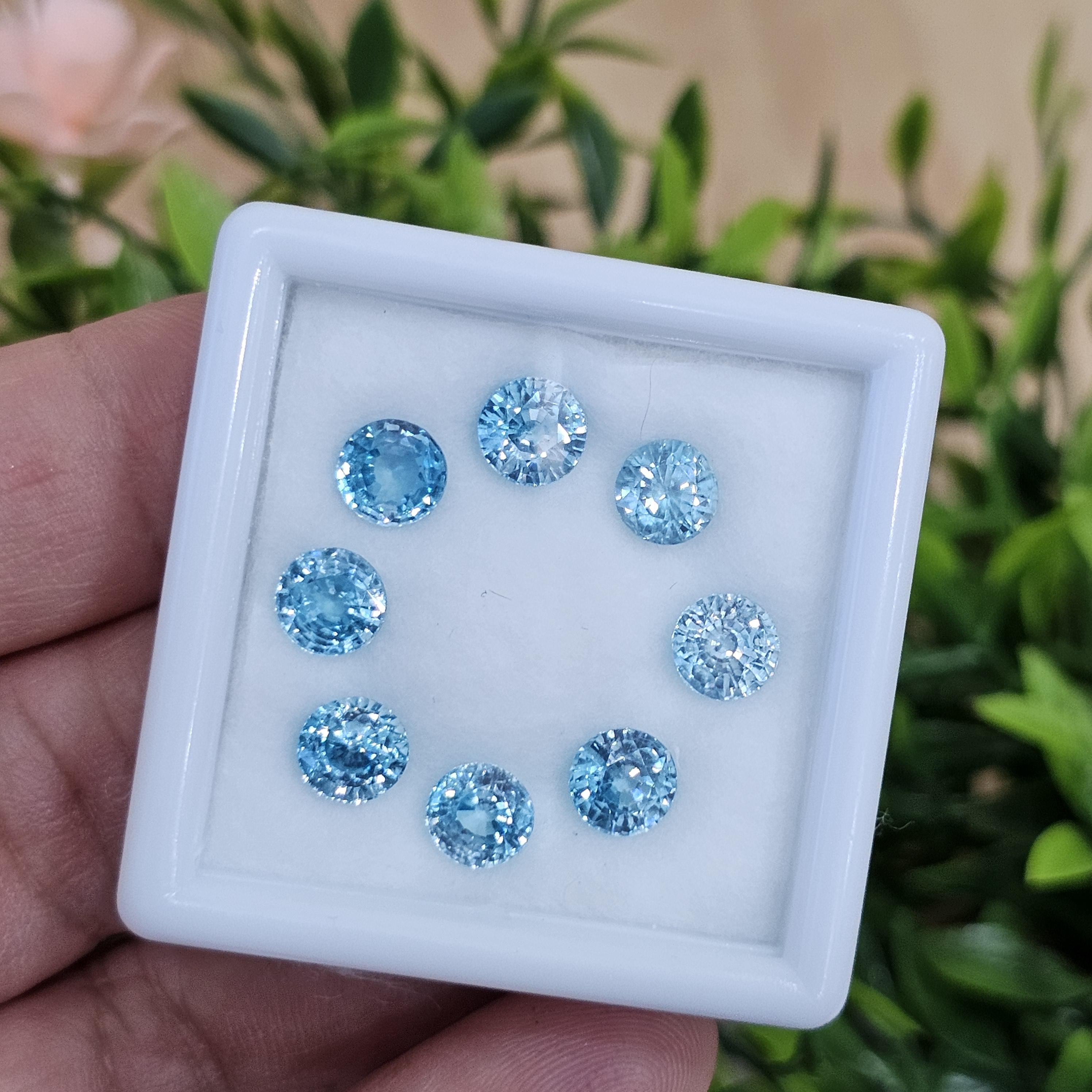 พลอย เพทาย Natural Zircon 11.50 กะรัต (Cts.) 8 เม็ด (2Pcs.) พลอยแท้อัญมณีมงคล ประจําวันเกิด เครื่องประดับพลอย