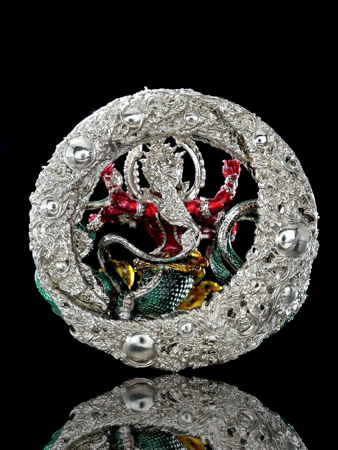 เหรียญพระราหู666 รายการพิเศษศูนย์จอง เนื้อบรอนซ์ชุบเงินลงยา