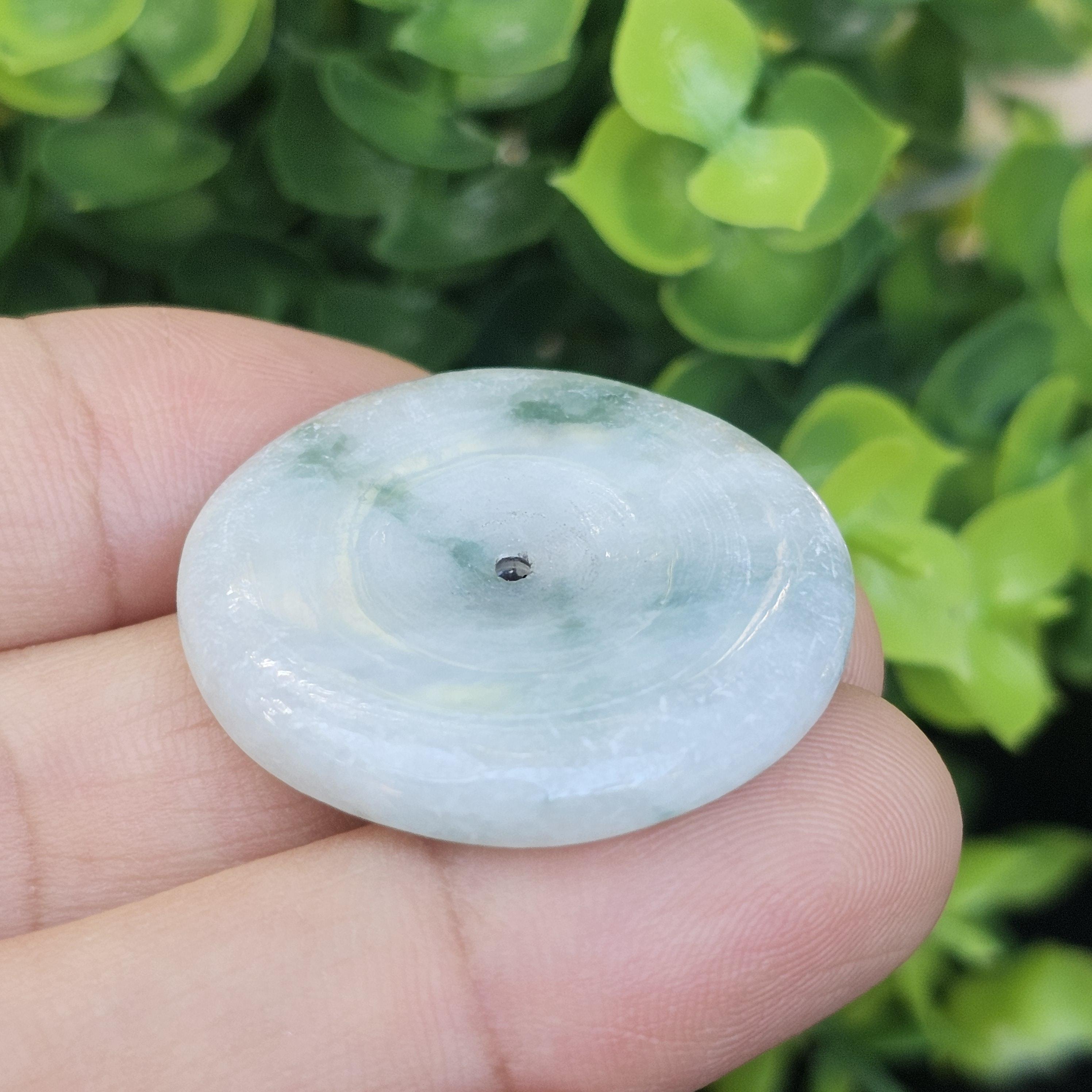 หยก พม่า แท้ Jade จี้โดนัทหยก (Bi-dise jadeite) พม่า (Myanmar) 49.28 กะรัต (Cts.)