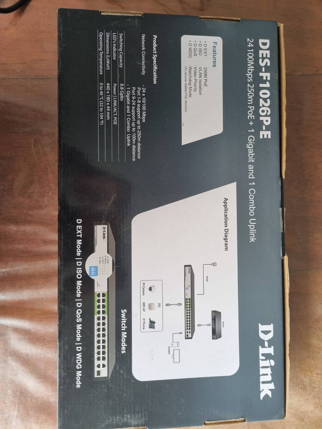 D-Link DES-F1026P-E 250M 24-Port 10/100 PoE/PoE+