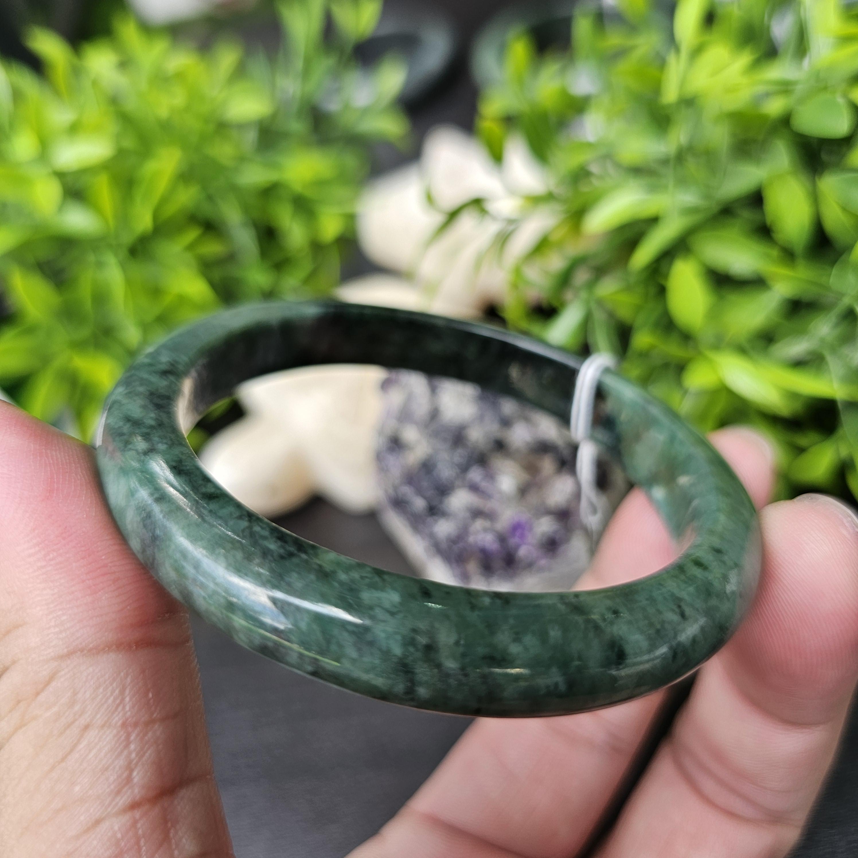 JB68041059 หยก พม่า แท้ Jade กำไลหยก 60.8 มม. (Jadeite bracelet) พม่า (Myanmar)