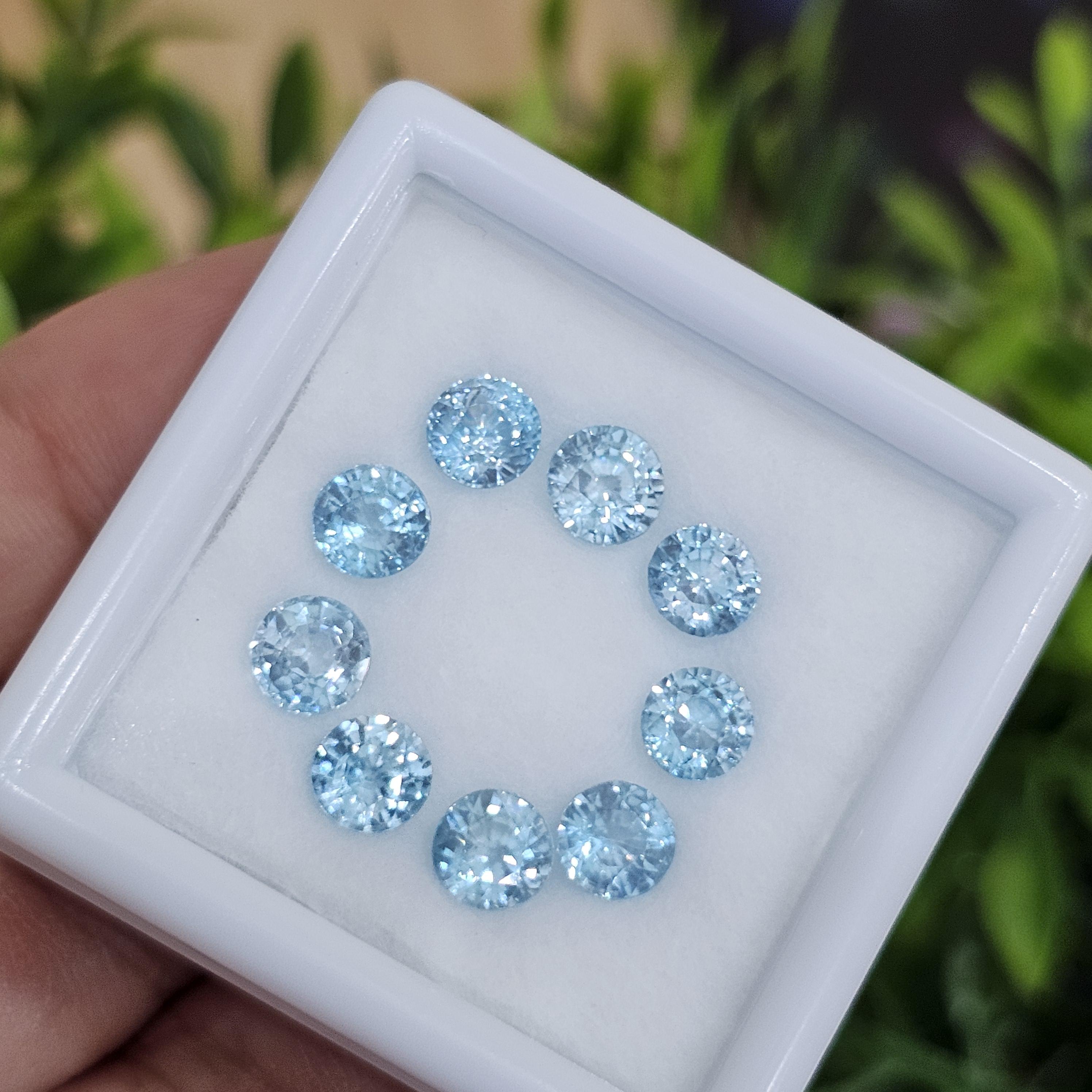 พลอย เพทาย Natural Zircon 10.62 กะรัต (Cts.) 9 เม็ด (2Pcs.) พลอยแท้อัญมณีมงคล ประจําวันเกิด เครื่องประดับพลอย