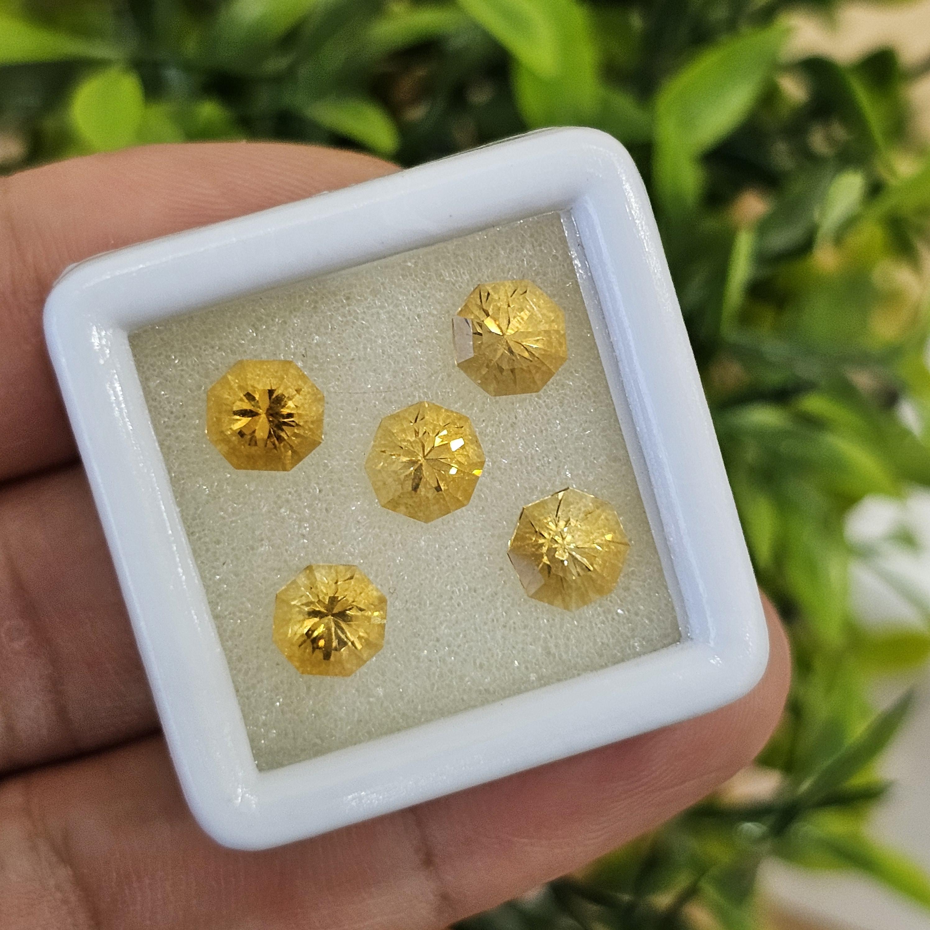 พลอย ซิทริน Citrine 4.50 กะรัต (Cts.) 5 เม็ด (Pcs.) พลอยแท้ อัญมณีมงคลประจําวันเกิด เครื่องประดับพลอย