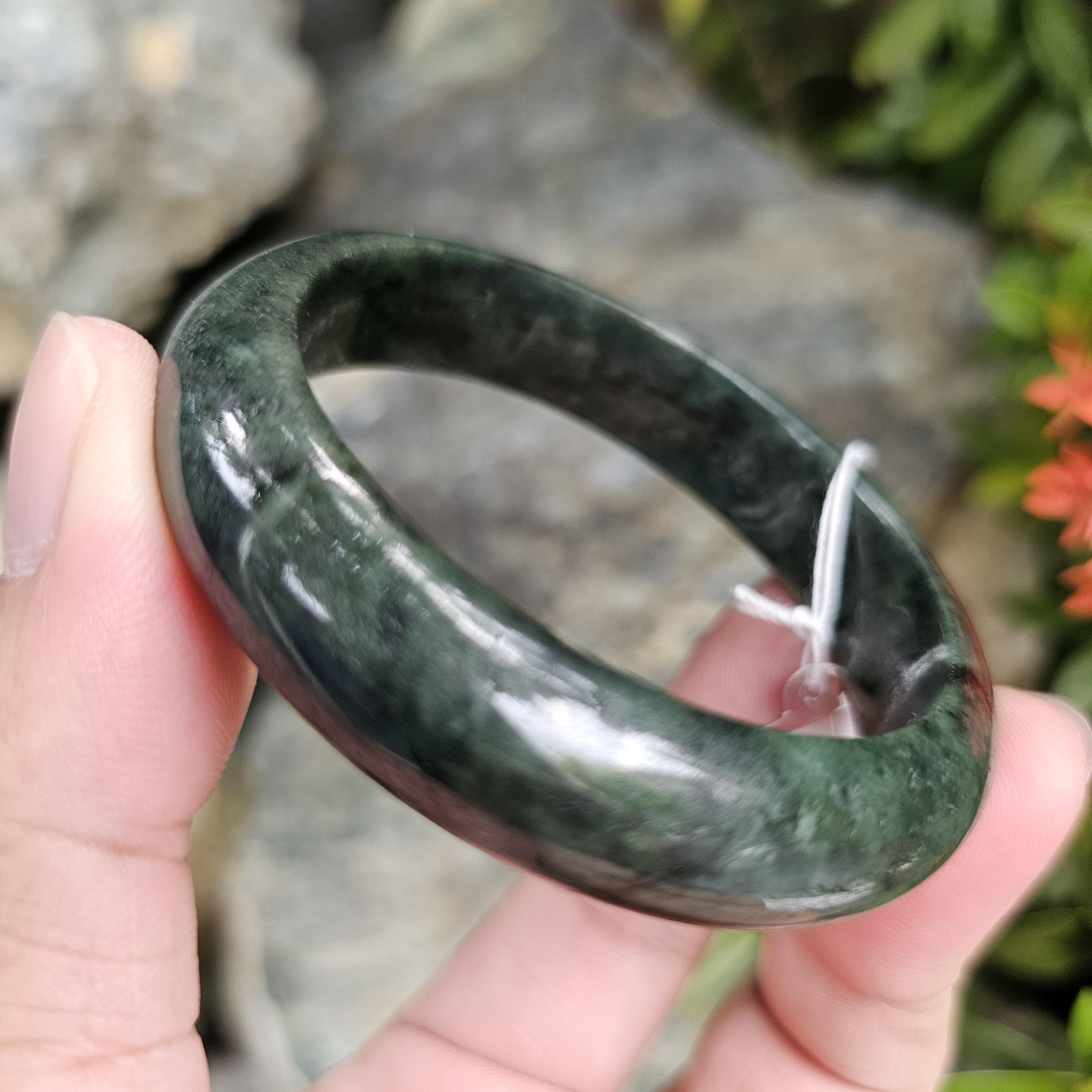 JB6804120 หยก พม่า แท้ Jade กำไลหยก 56.8 มม. (Jadeite bracelet) พม่า (Myanmar)