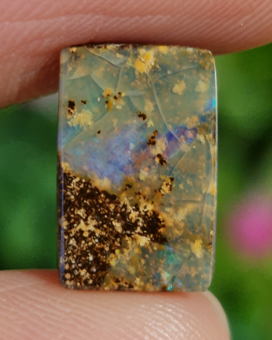 พลอย โบลเดอร์ โอปอล ออสเตรเลีย Australian Boulder Opal 4.90 กะรัต (Cts.) พลอยแท้ อัญมณีมงคลประจําวันเกิด เครื่องประดับพลอย