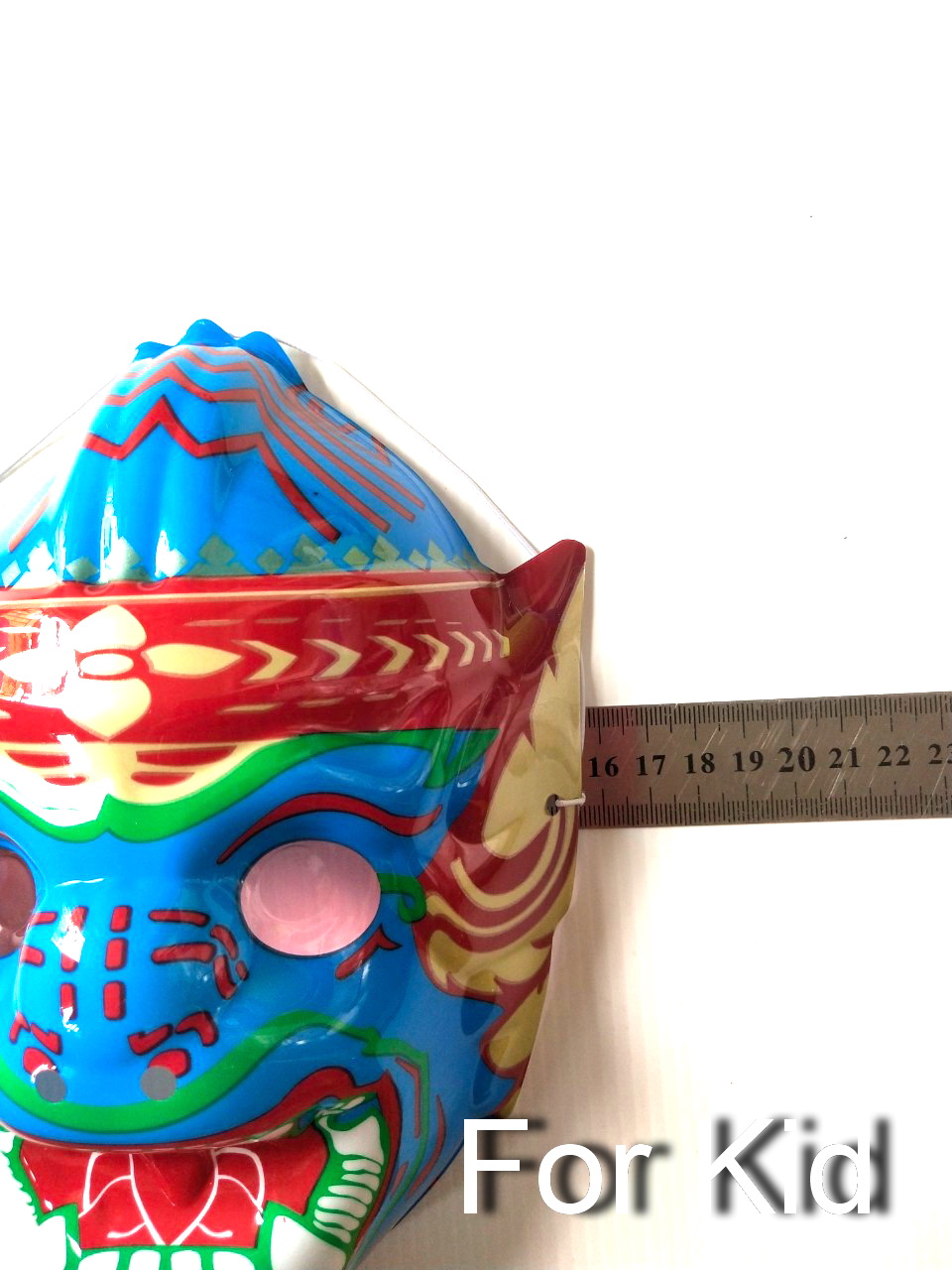 หน้ากากพลาสติก ลาย หนุมาน สีฟ้า ขนาด สวมหน้าเด็ก