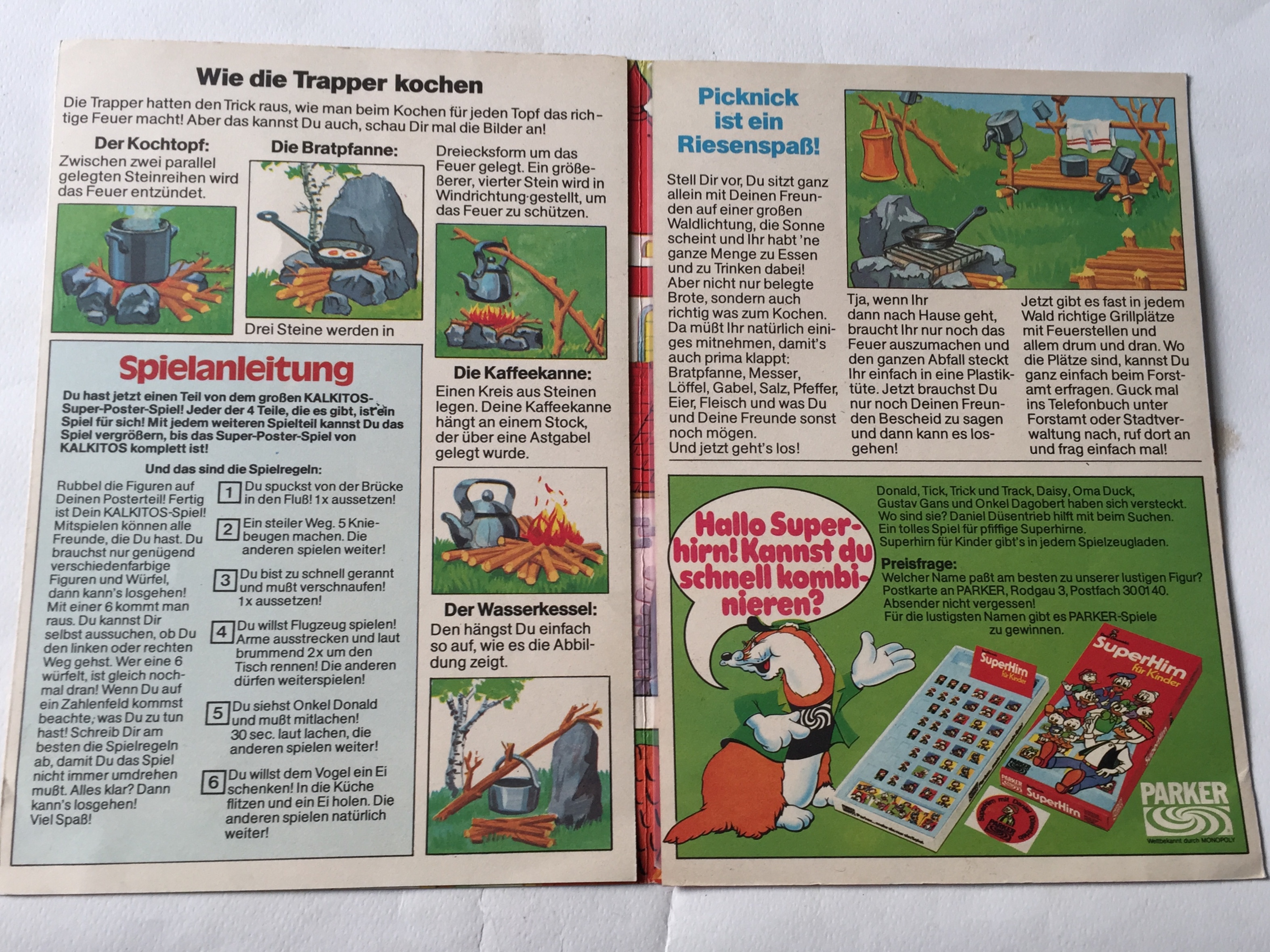 หนังสือภาพการ์ตูน ฉบับภาษาเยอรมัน,KALKITOS Rubbel-Bilder-Spiele Poster-Teil Nr.4 Mit lustigem Wurfelspiel,made in Italy